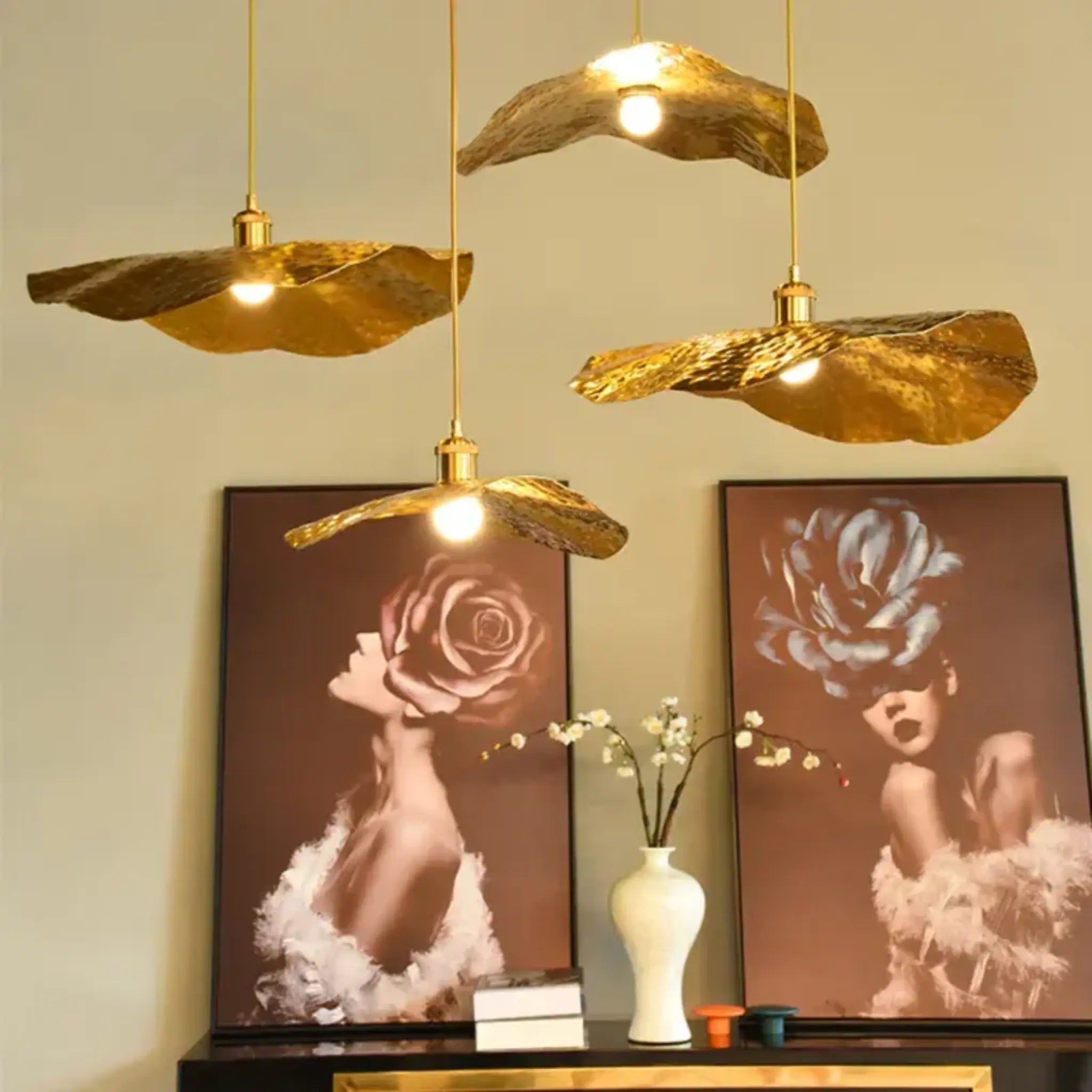 Hängelampe Rund Gold, Pendelleuchte Kugel E27 30/40/50 cm
