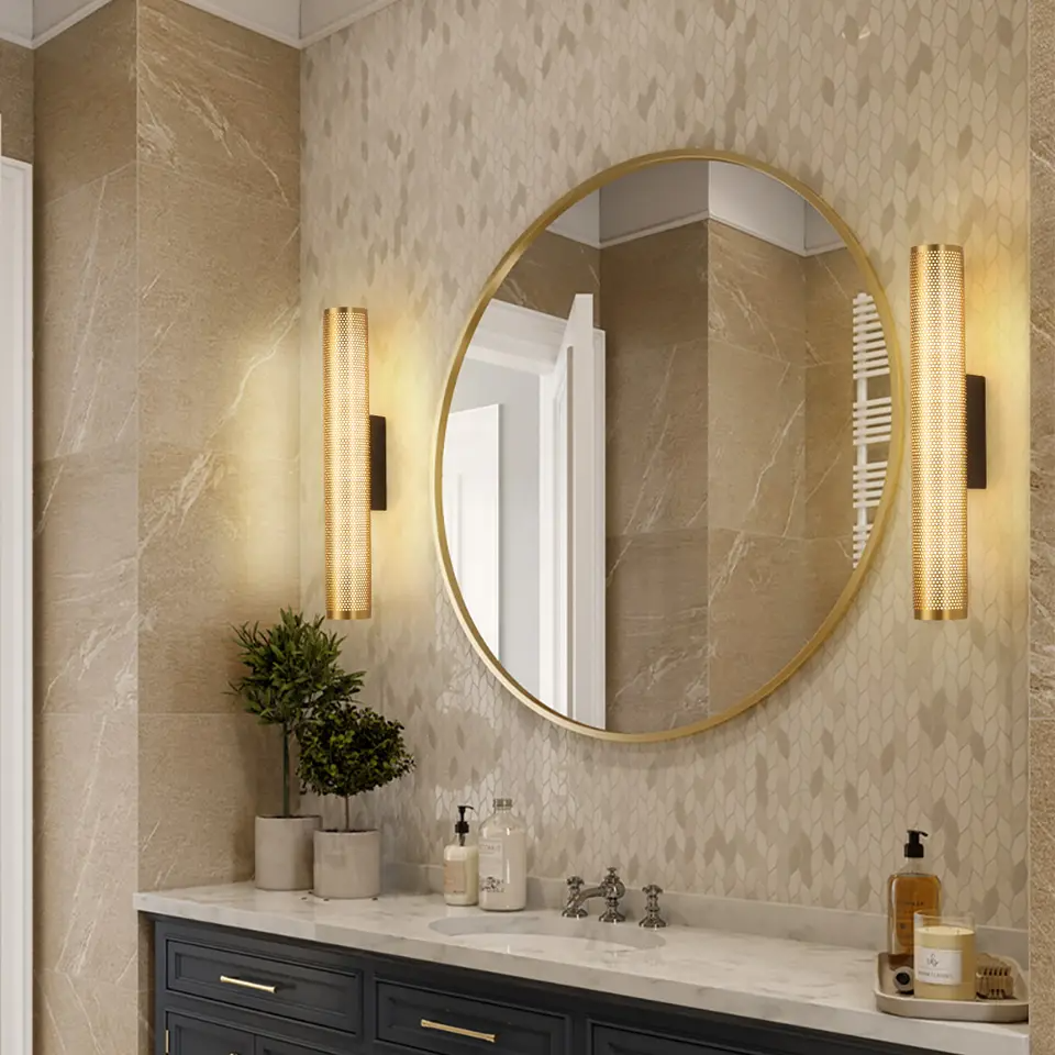 Gold Wandleuchte LED, Schlanke Wandlampe modern