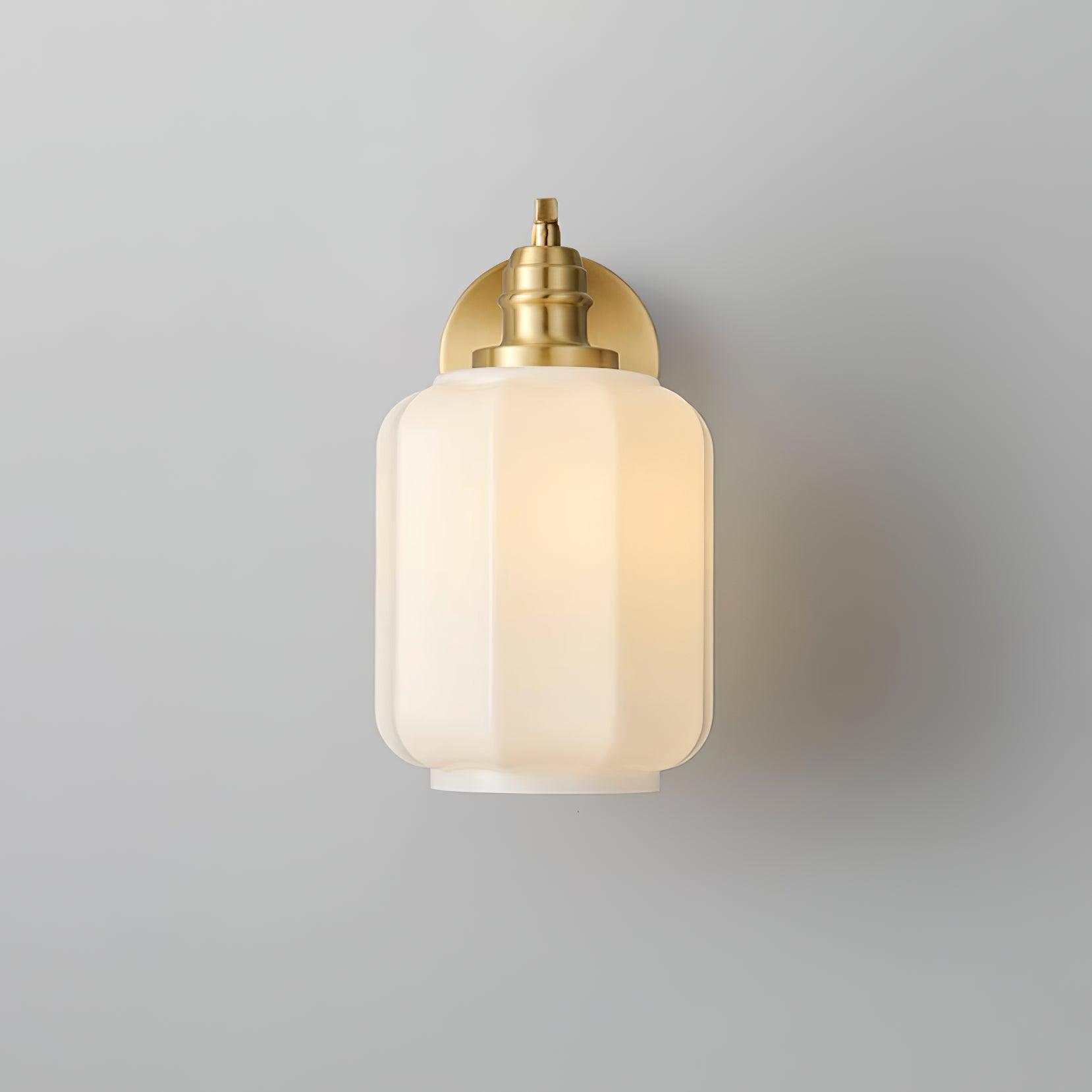 Wandleuchte Messing Glas, Vintage Design Dimmbar E27