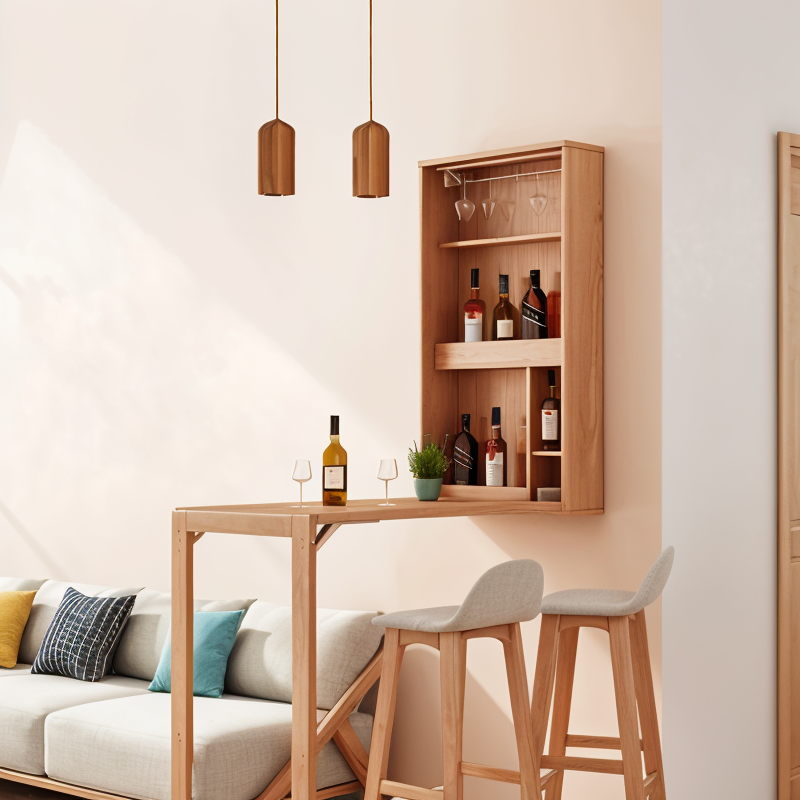 Kleine Holz Pendelleuchte, Moderne Hängelampe GU10