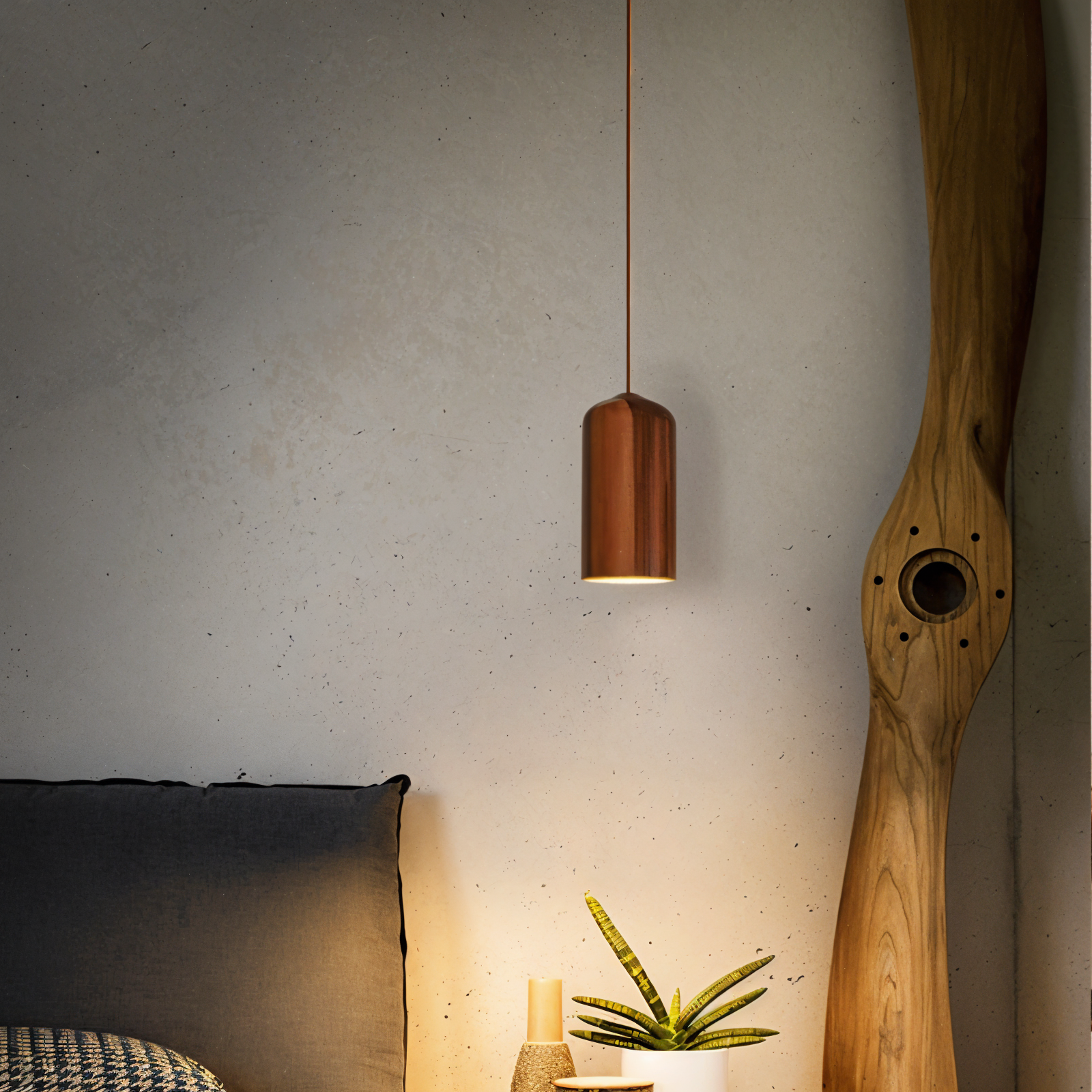 Kleine Holz Pendelleuchte, Moderne Hängelampe GU10