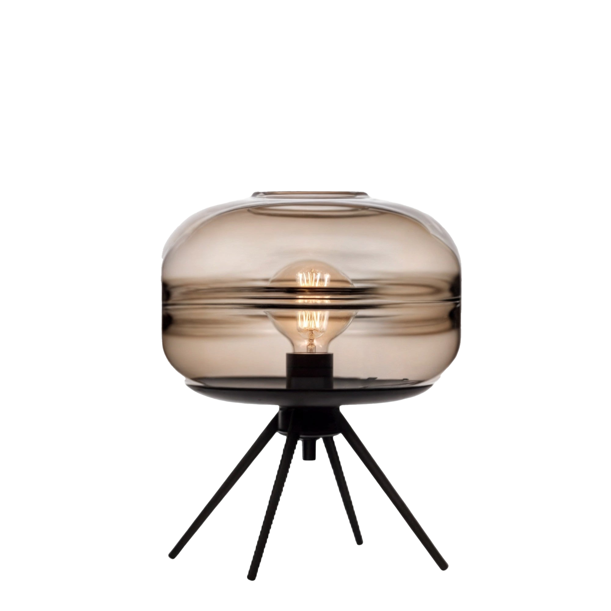 Glas Tischlampe Kuppel, Moderne Tischleuchte E27