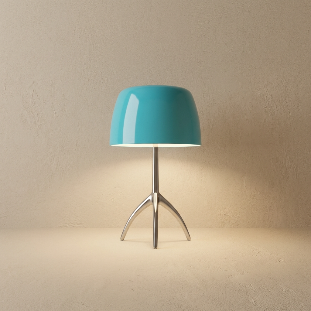 Dreibein Tischlampe Glas, Italienisches Design Skandinavischer Stil
