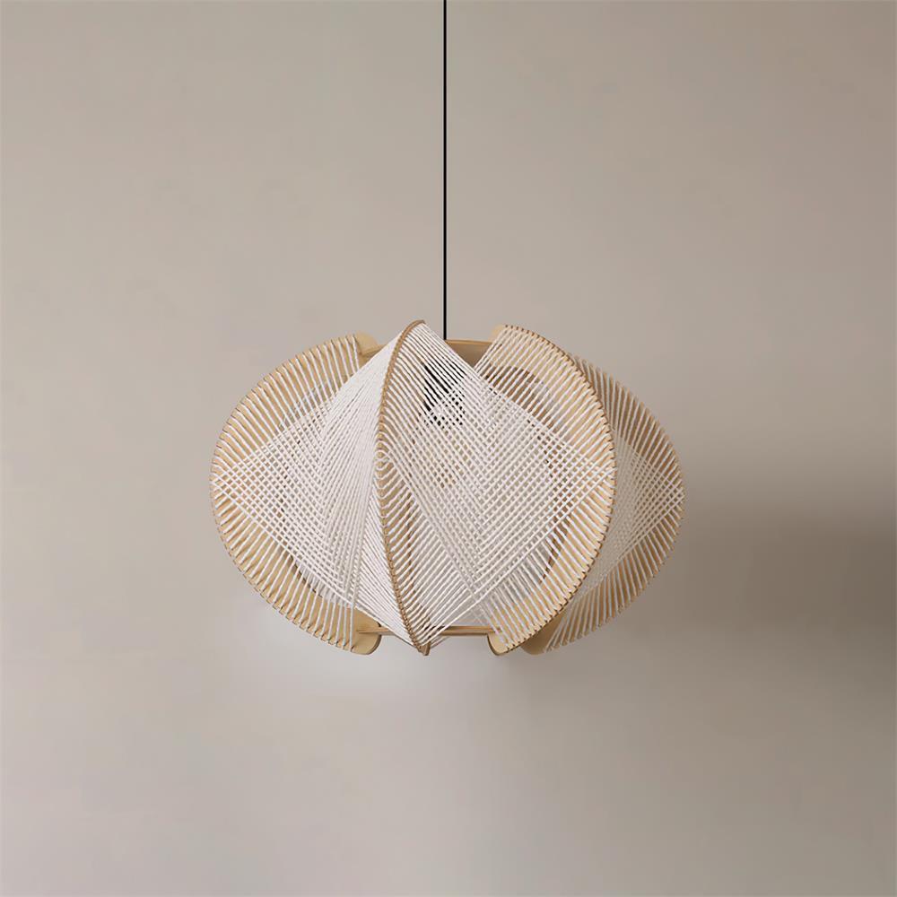 Rattan Pendelleuchte Natur Ø45 cm, Boho Design Handgefertigt