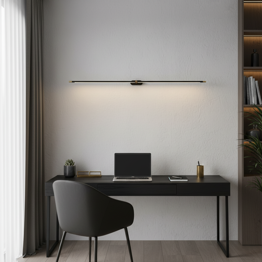 Kabellose LED Wandleuchte Linearm, Bilderleuchte Dimmbar USB 68–128 cm