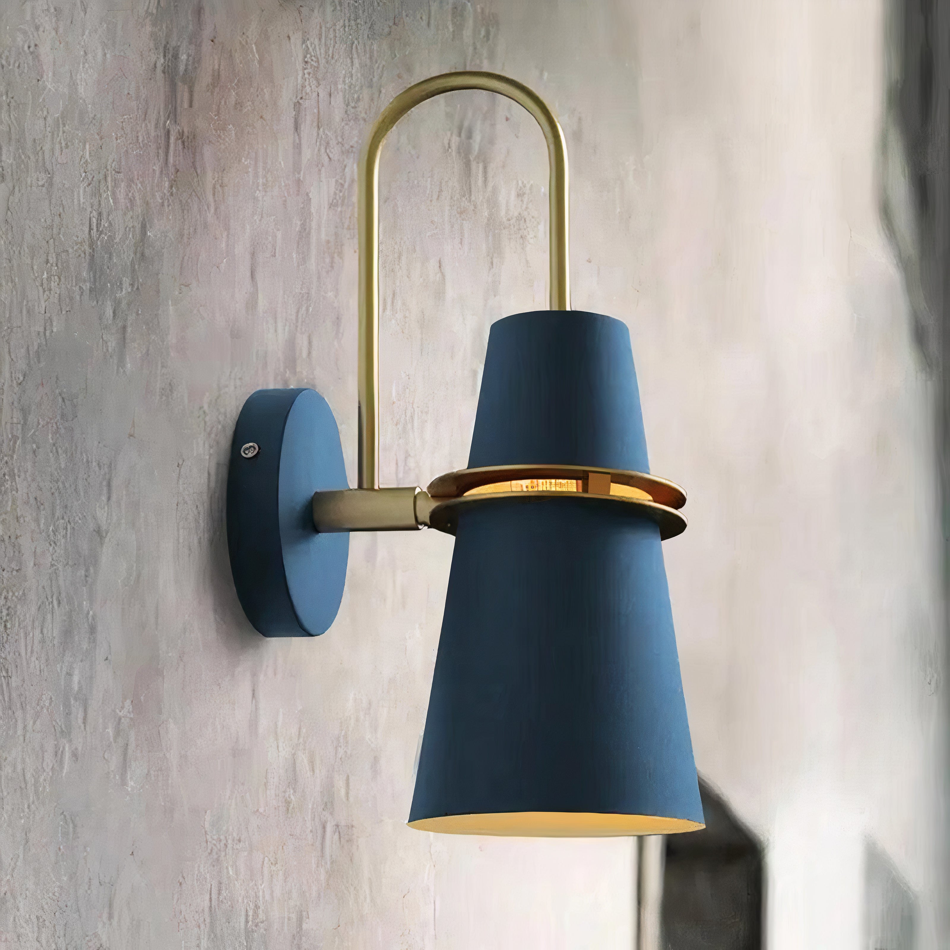 Moderne Wandlampe aus Metall, Skandinavisches Design, Schwarz / Weiß / Blau, E27