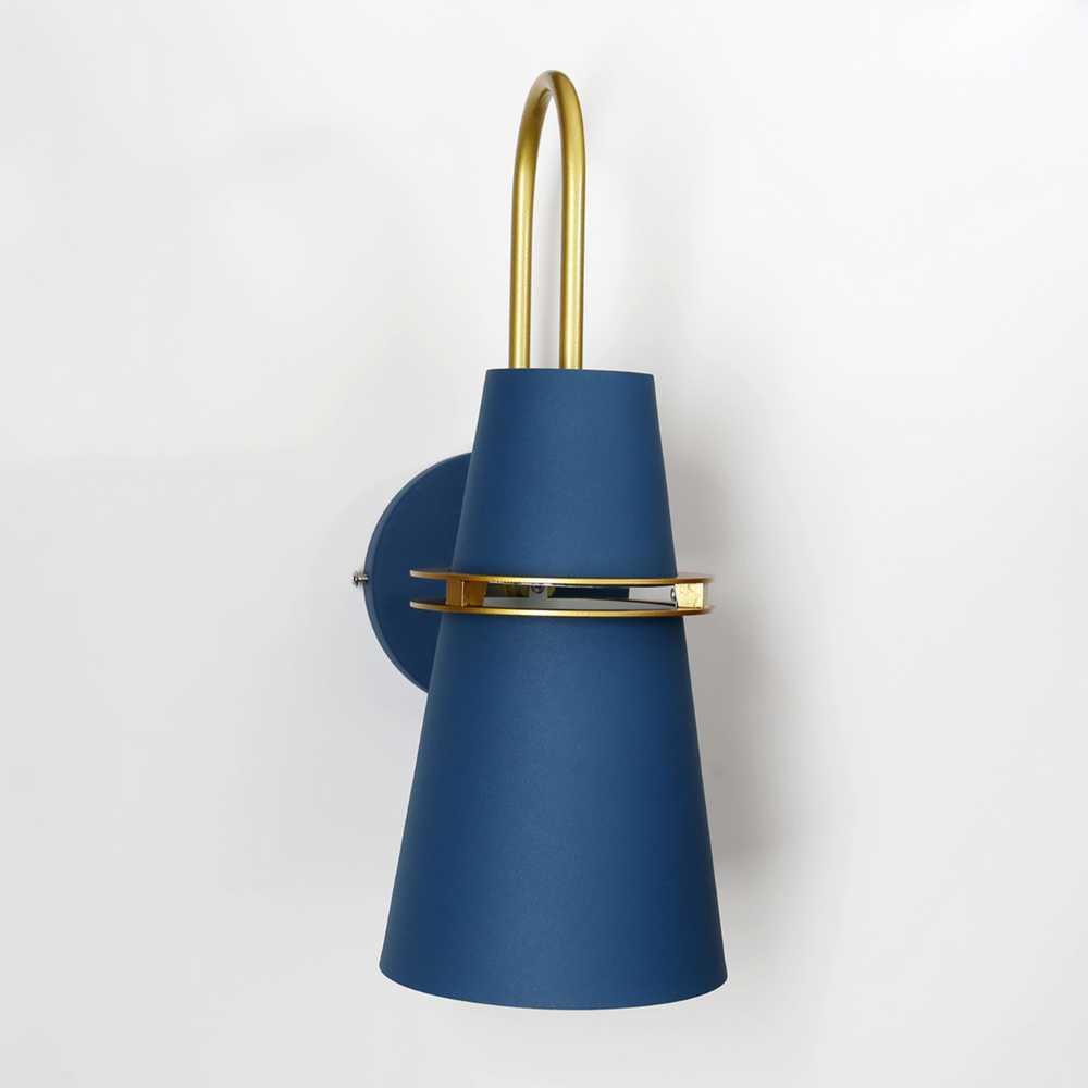 Moderne Wandlampe aus Metall, Skandinavisches Design, Schwarz / Weiß / Blau, E27