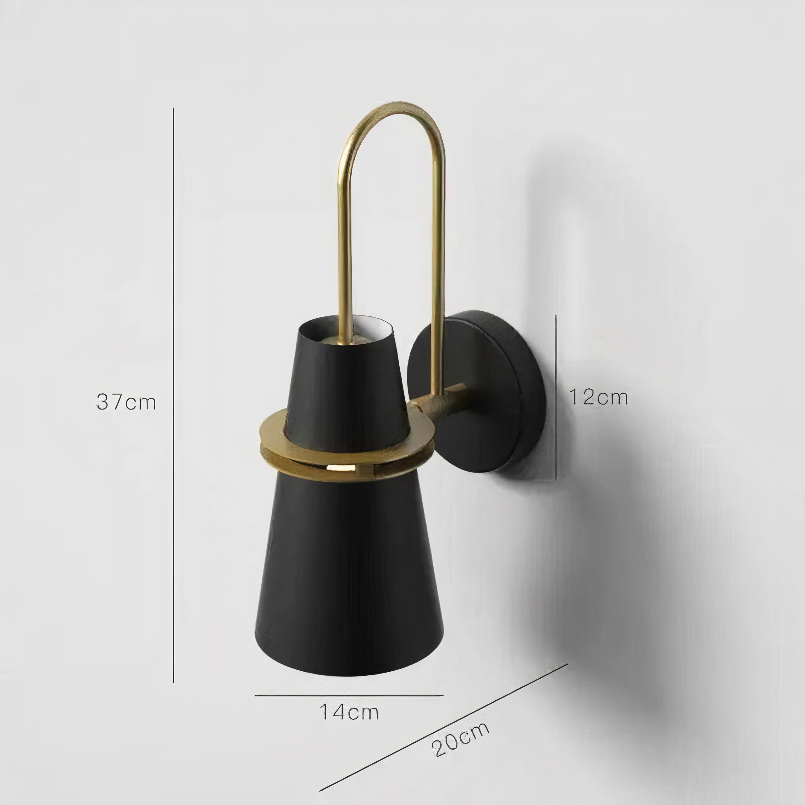 Moderne Wandlampe aus Metall, Skandinavisches Design, Schwarz / Weiß / Blau, E27