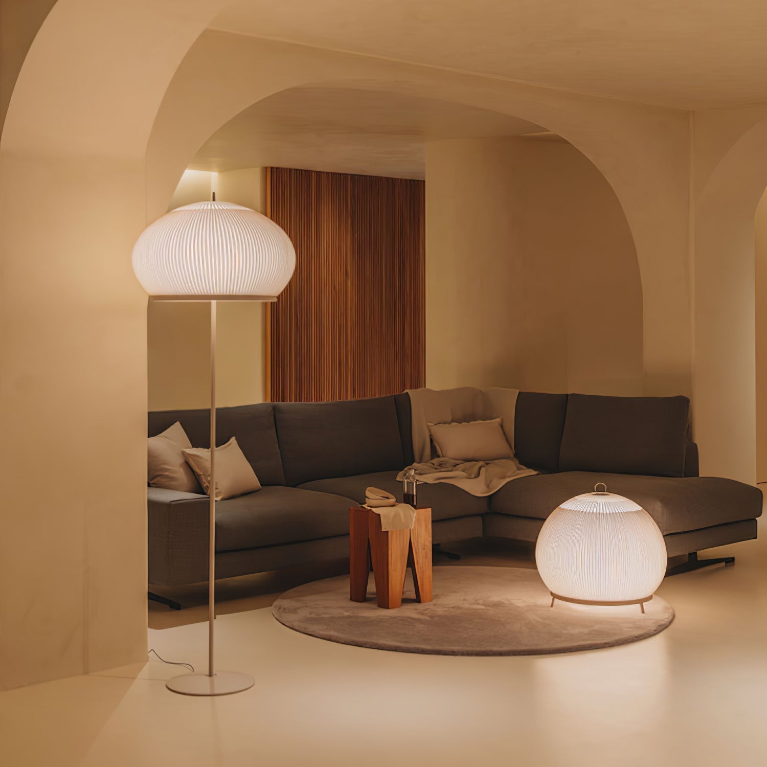 Große Stehlampe Stoffschirm, Moderne Stehleuchte