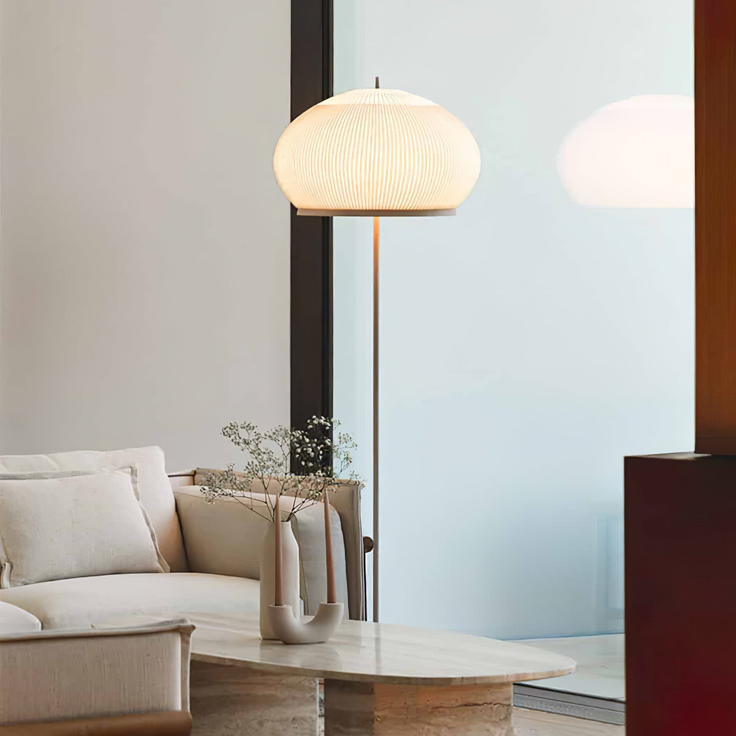 Große Stehlampe Stoffschirm, Moderne Stehleuchte
