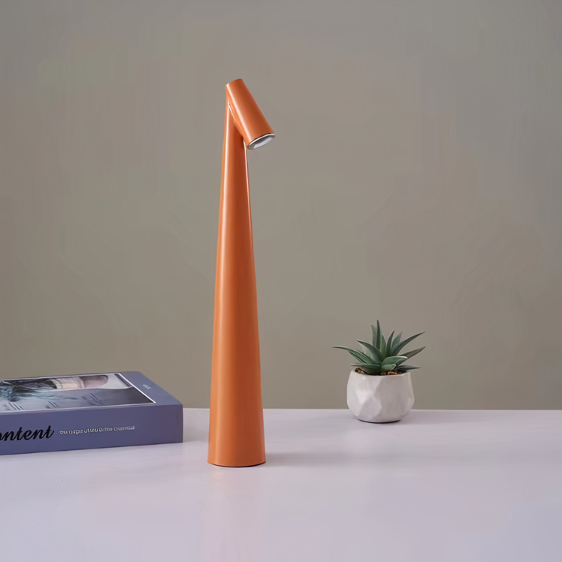 Kabellose LED Tischlampe mit Akku, Dimmbar, Holz Design, USB-C