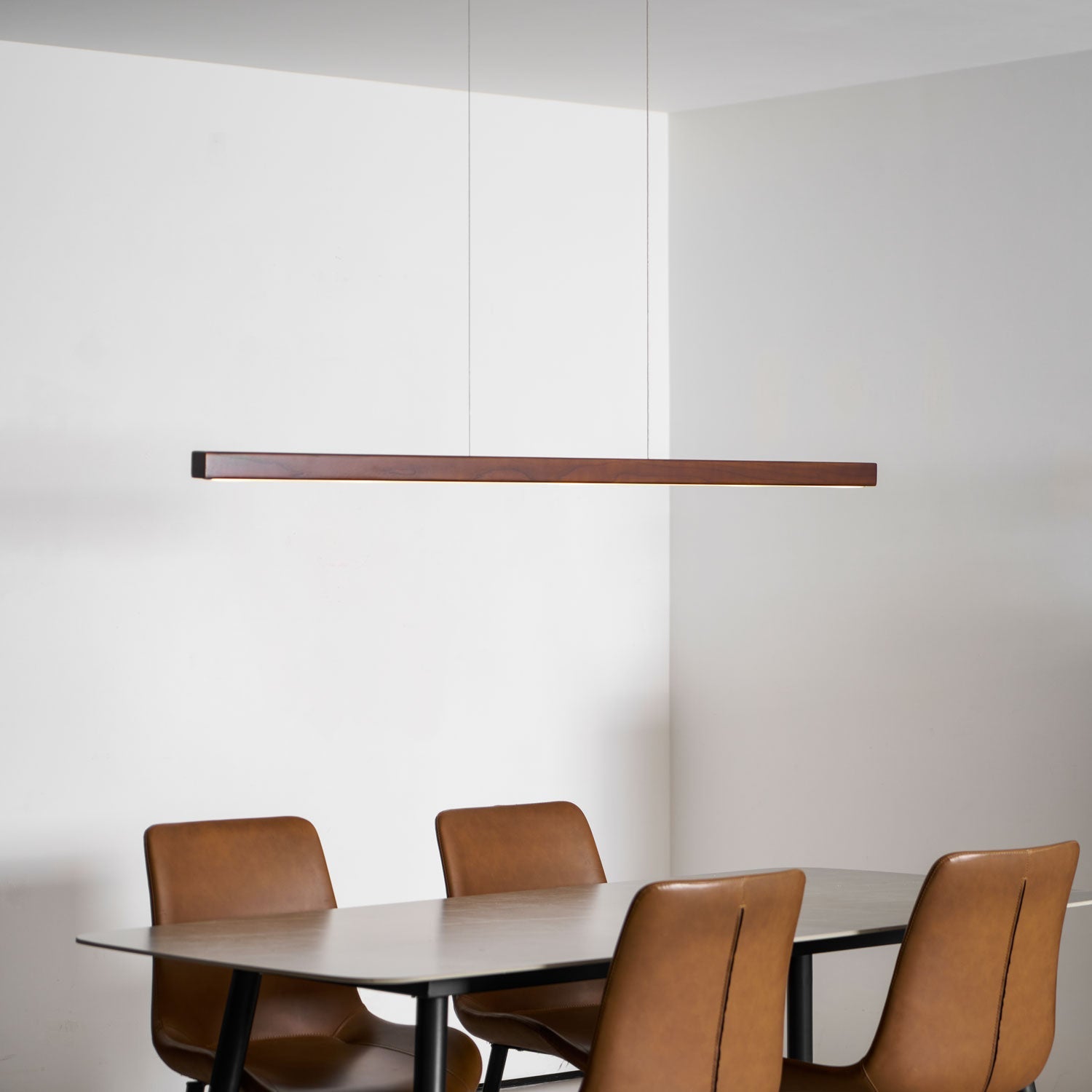 LED Pendelleuchte Holz länglich, Moderne Hängelampe Esszimmer