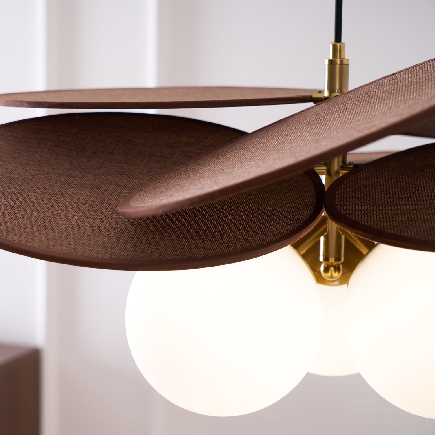 Pendelleuchte Rattan Natur Ø45 cm, Boho Hängeleuchte Handgefertigt