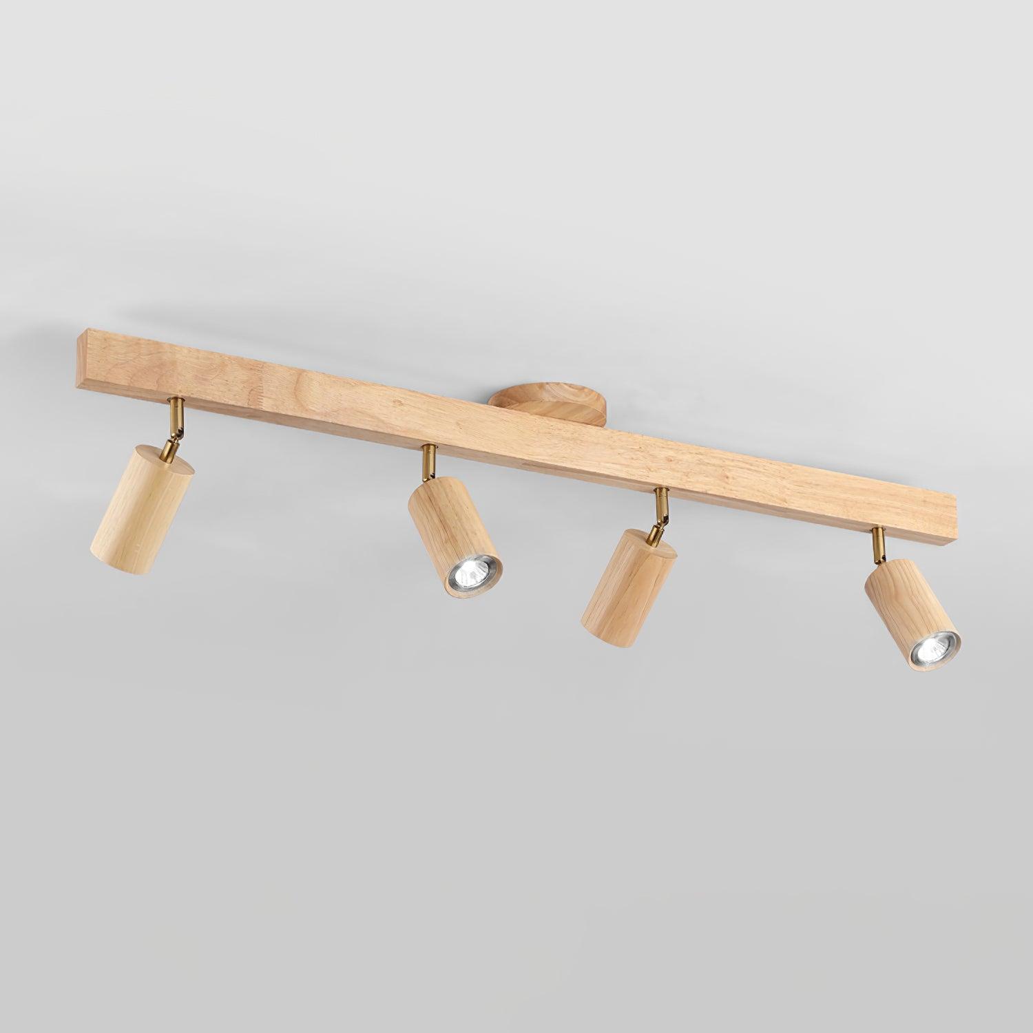 LED Schienenleuchte Holz Gold, Deckenstrahler Linear 42–120 cm