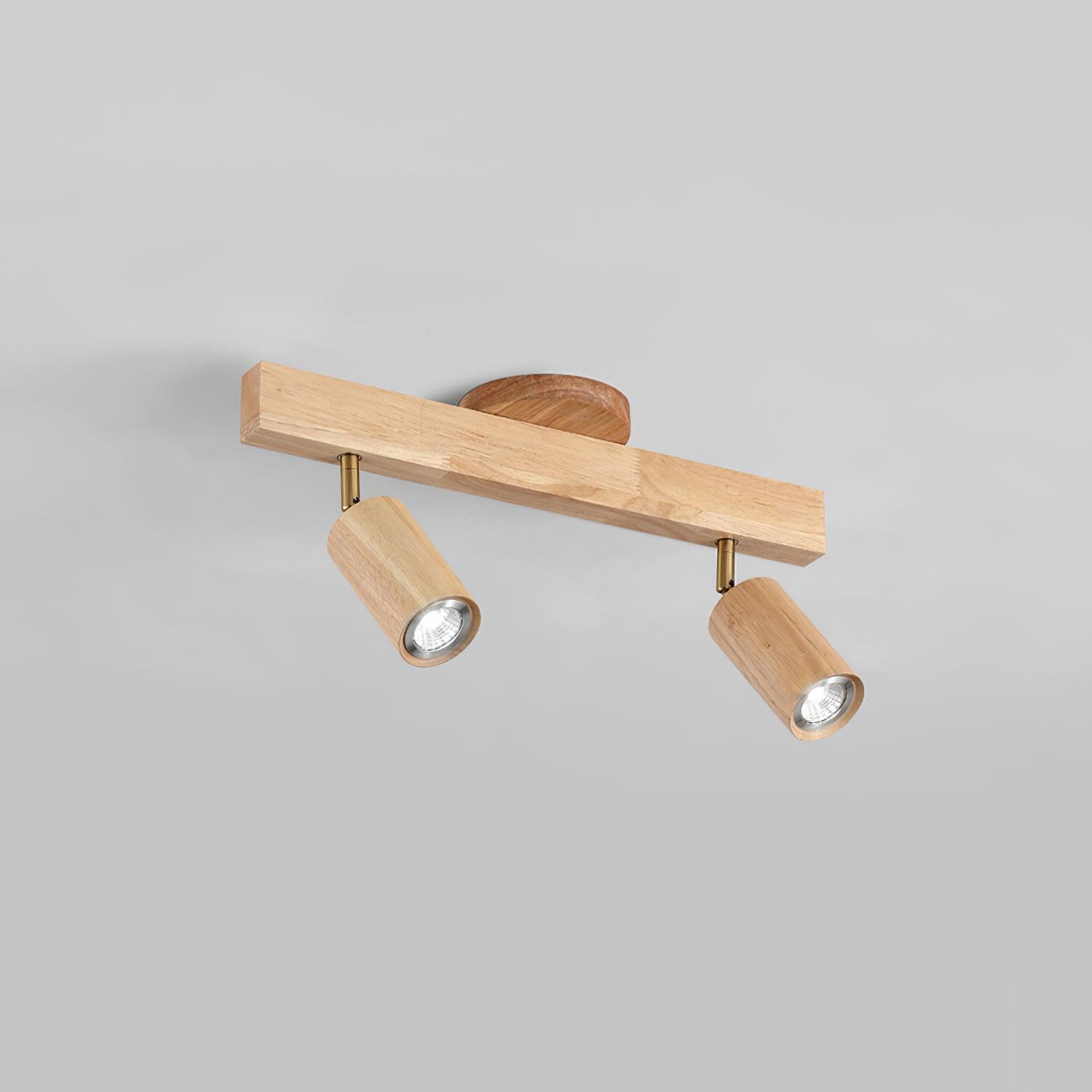 LED Schienenleuchte Holz Gold, Deckenstrahler Linear 42–120 cm