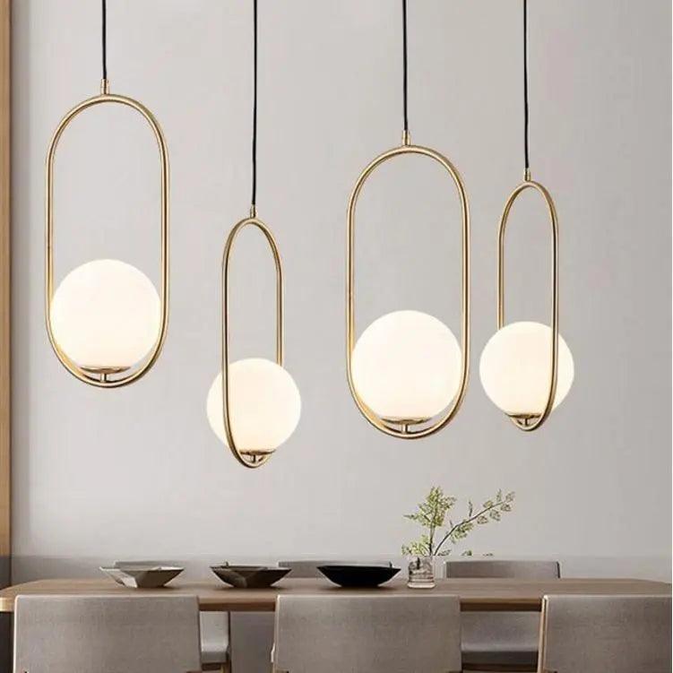 Pendelleuchte Glas Gold, Modernes skandinavisches Design, E14