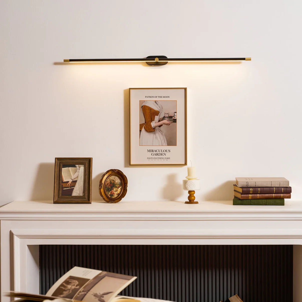 Kabellose LED Wandleuchte Linearm, Bilderleuchte Dimmbar USB 68–128 cm