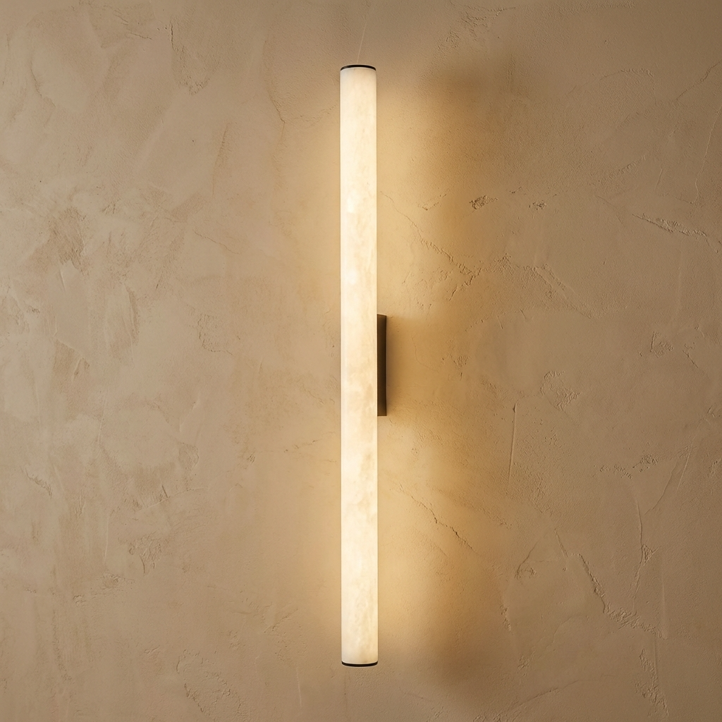 Alabaster Wandleuchte Linear, Naturstein Design Dimmbar