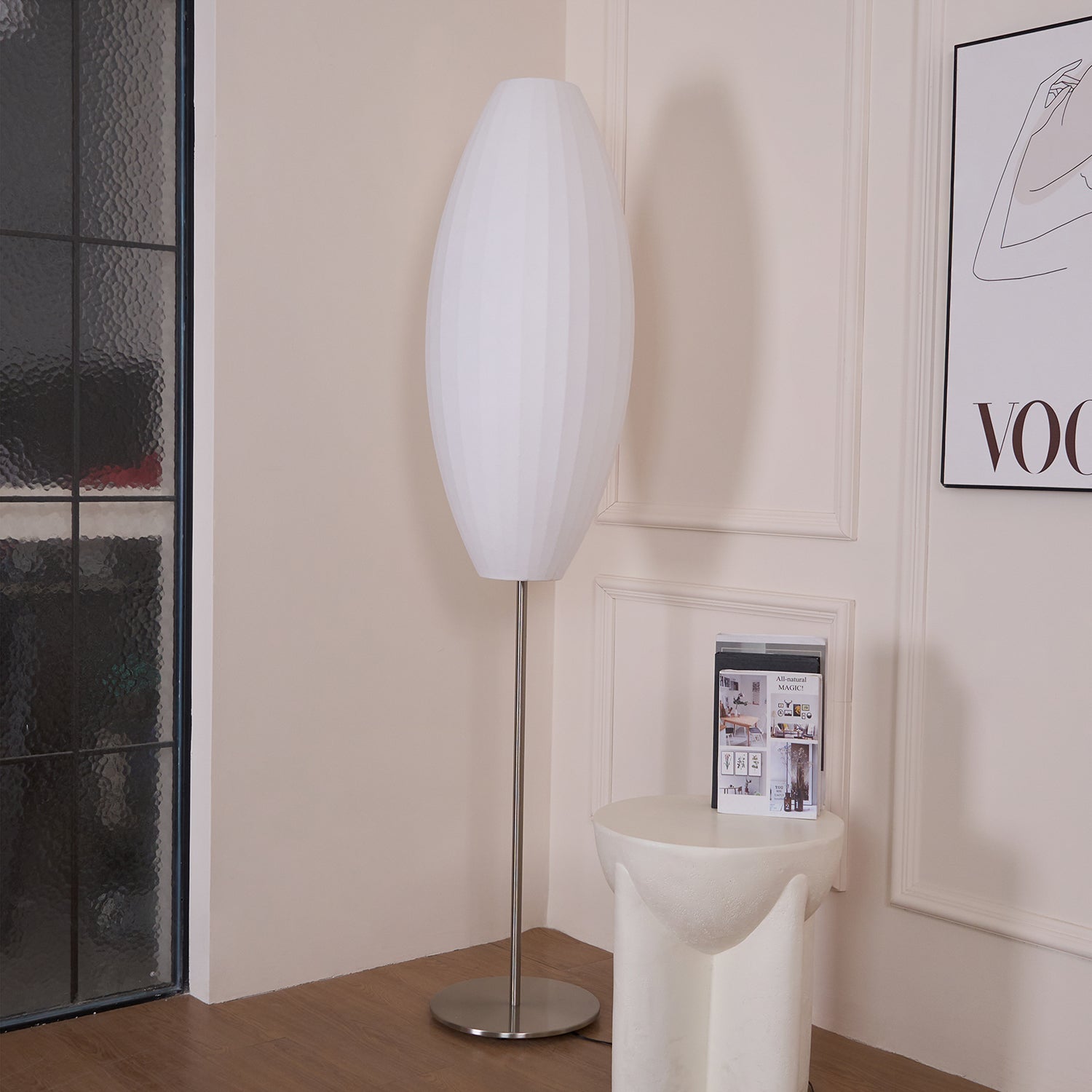 Stehlampe Stoffschirm, Moderne Stehleuchte elegant