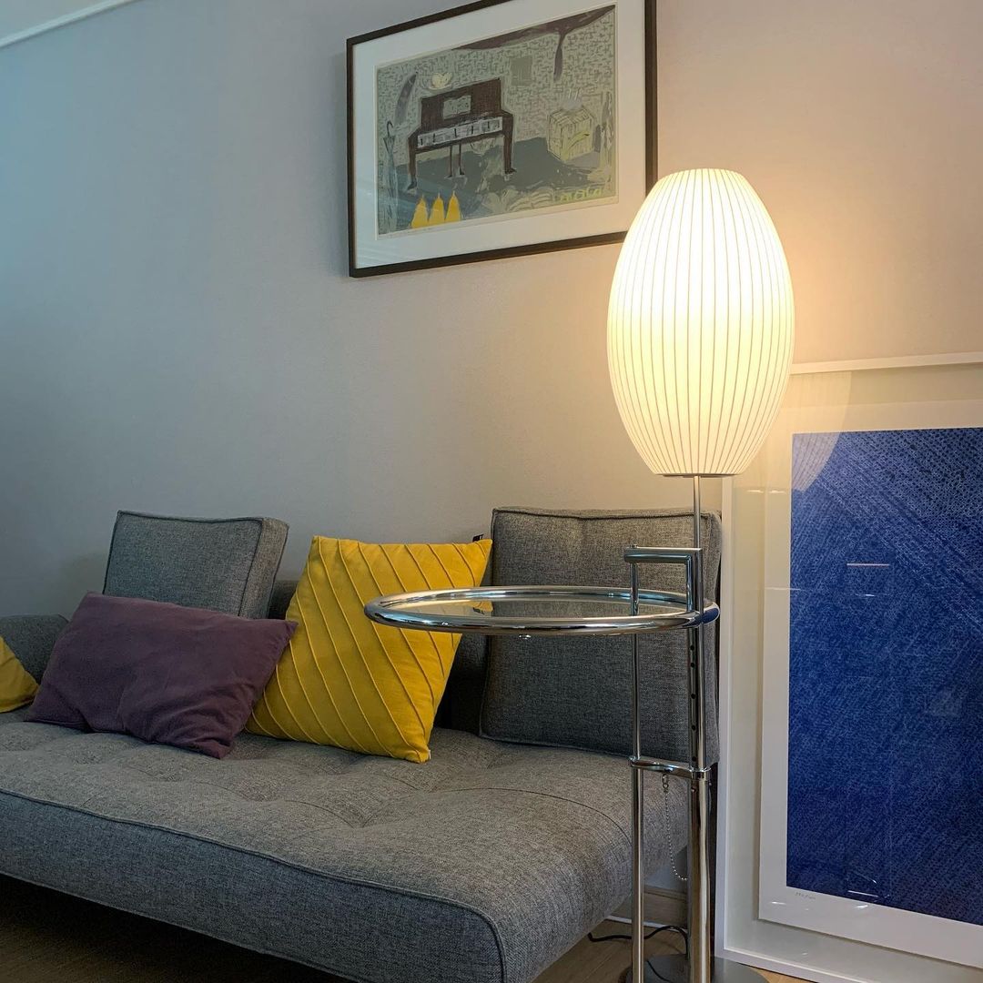 Stehlampe Stoffschirm, Moderne Stehleuchte elegant