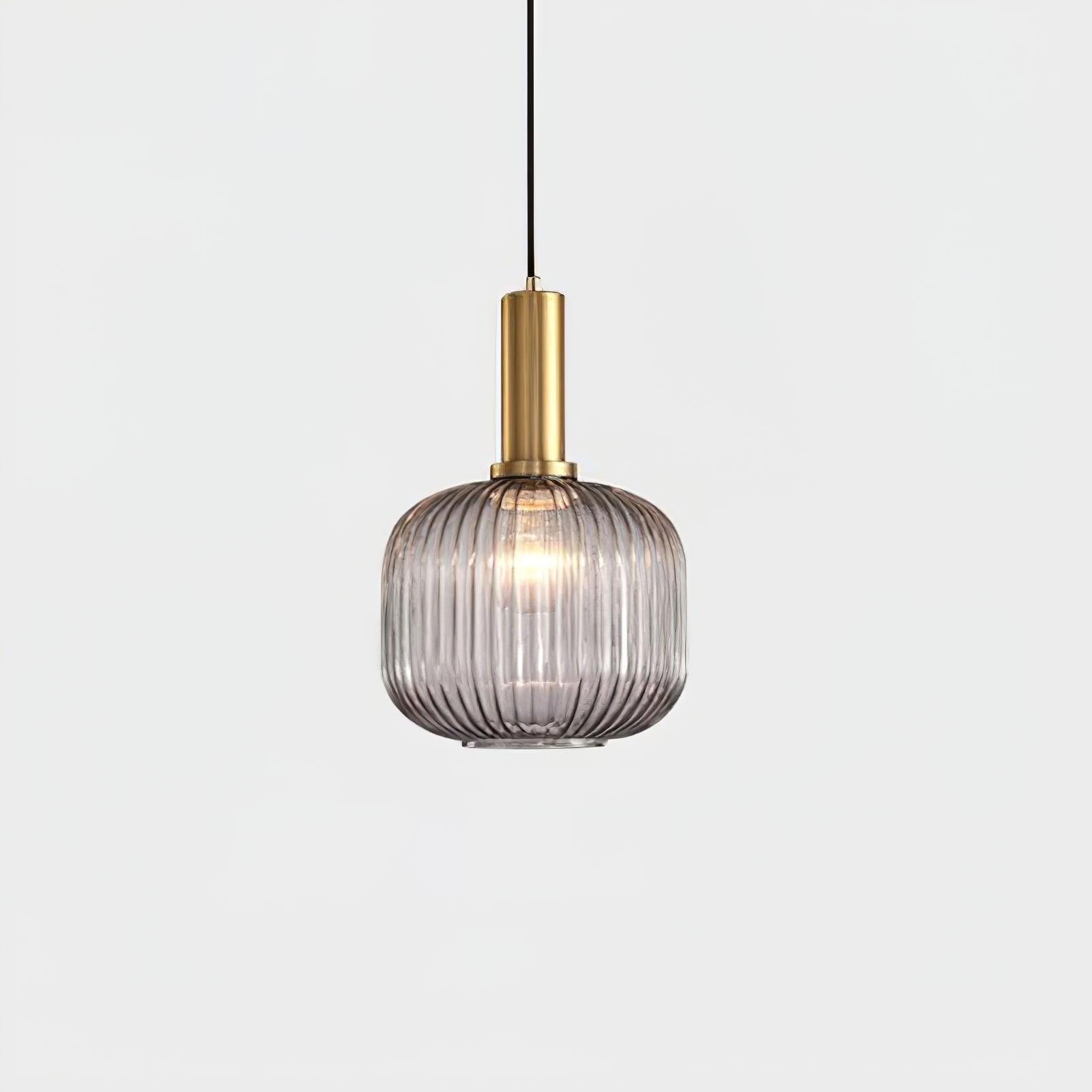 Pendelleuchte Glas Geriffelt, Vintage Design Dimmbar E27