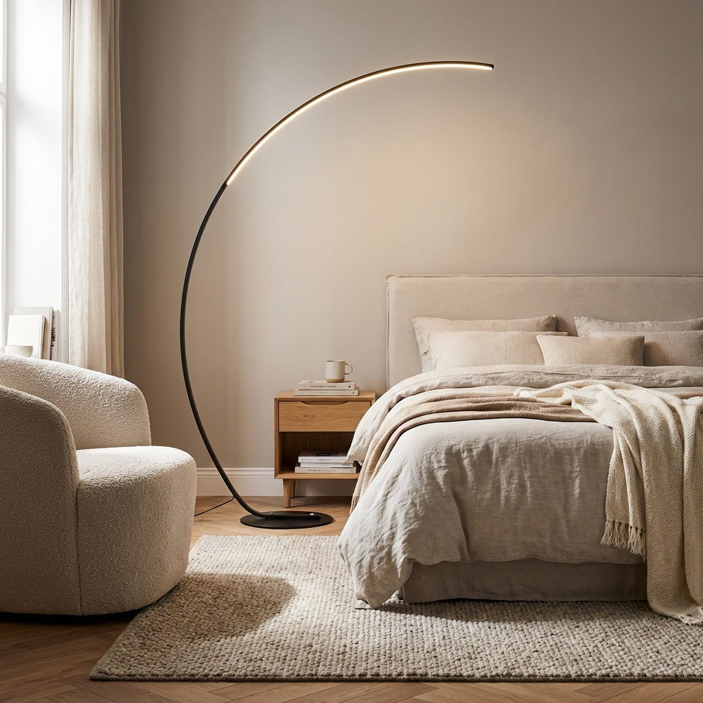 Stehlampe Metall Angelpfad Design, Modern Warmweiß Dimmbar LED Wohnzimmer