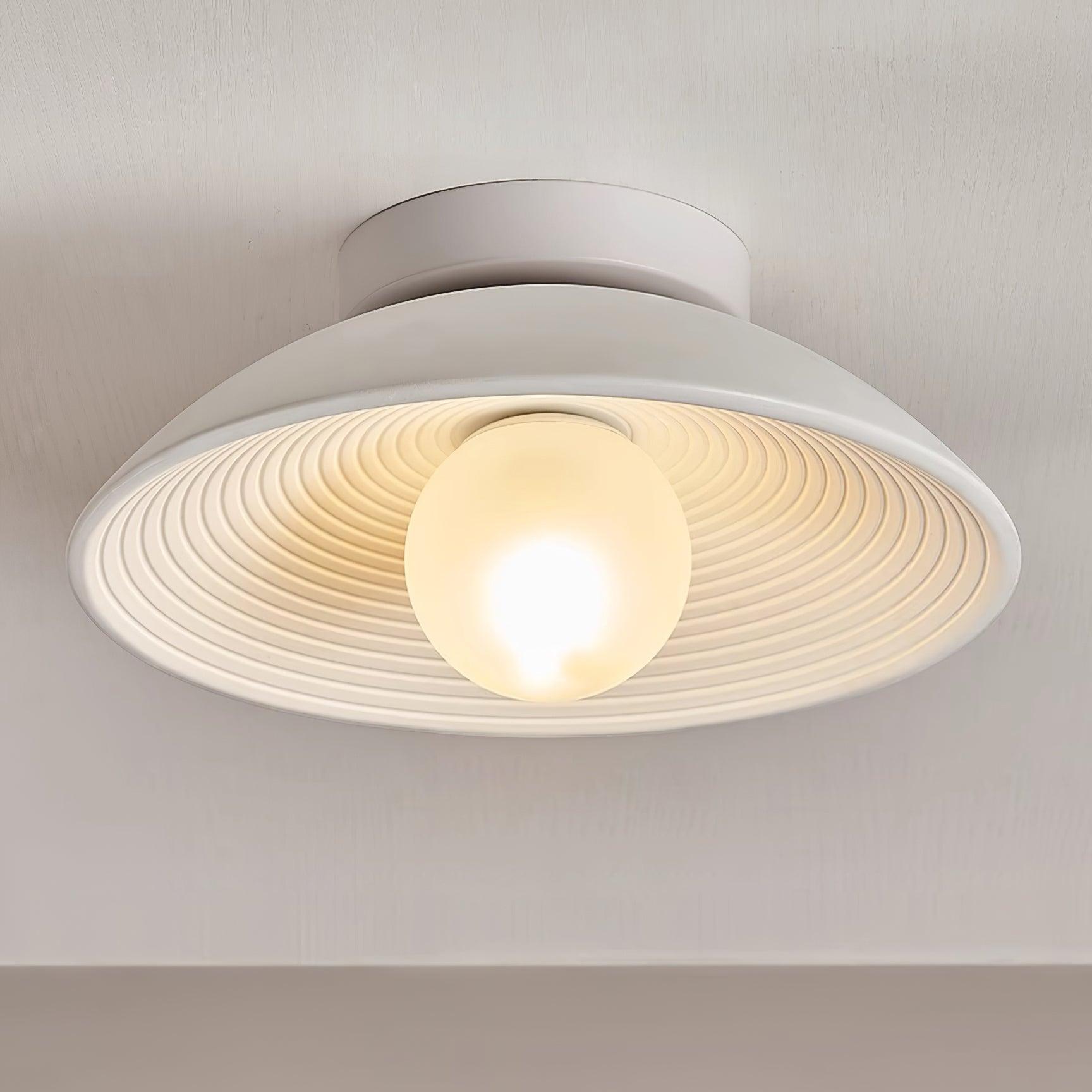 Deckenleuchte Rund Glas 27 cm, LED Flach Dimmbar für Wand & Decke