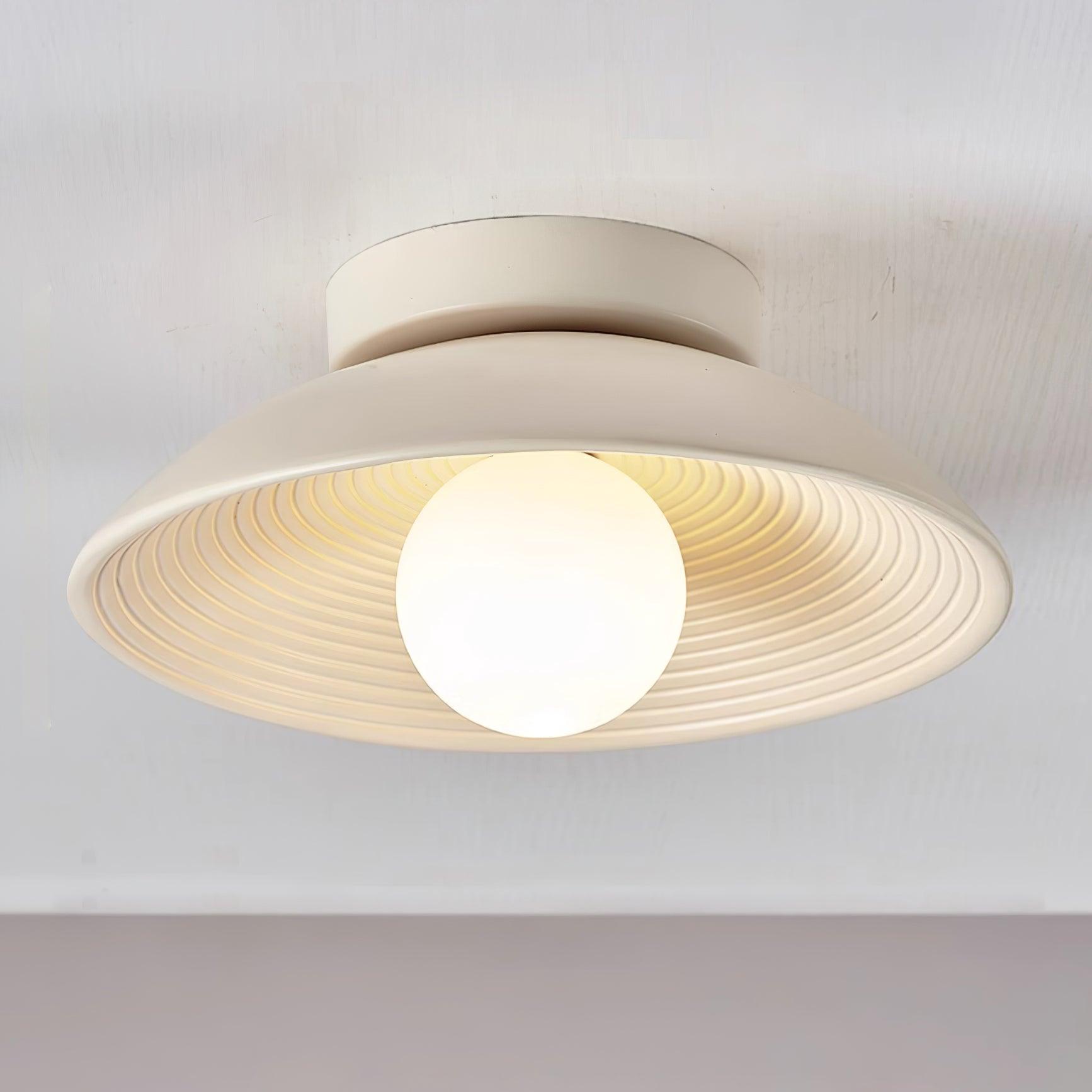 Deckenleuchte Rund Glas 27 cm, LED Flach Dimmbar für Wand & Decke