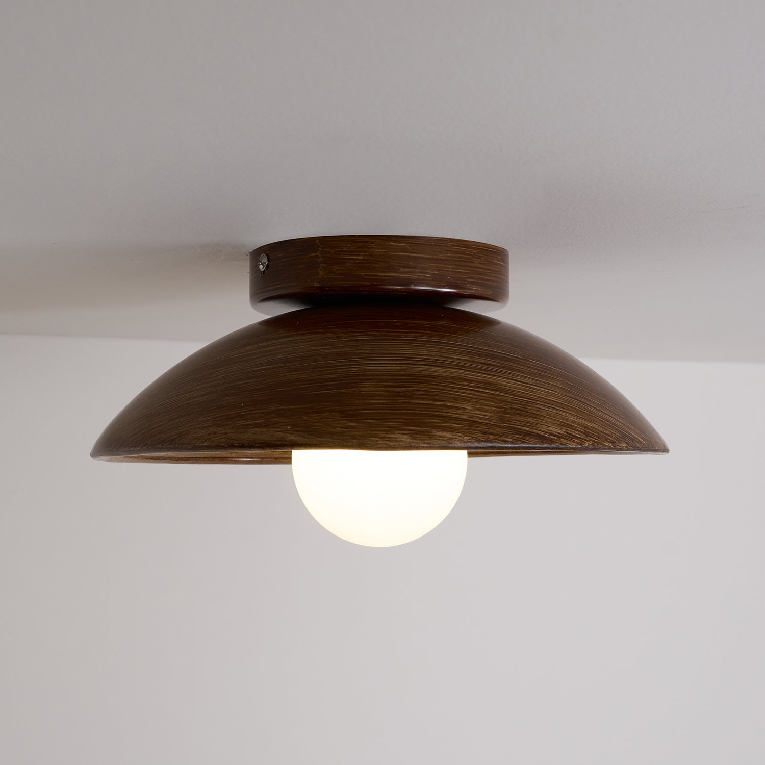 Deckenleuchte Rund Glas 27 cm, LED Flach Dimmbar für Wand & Decke