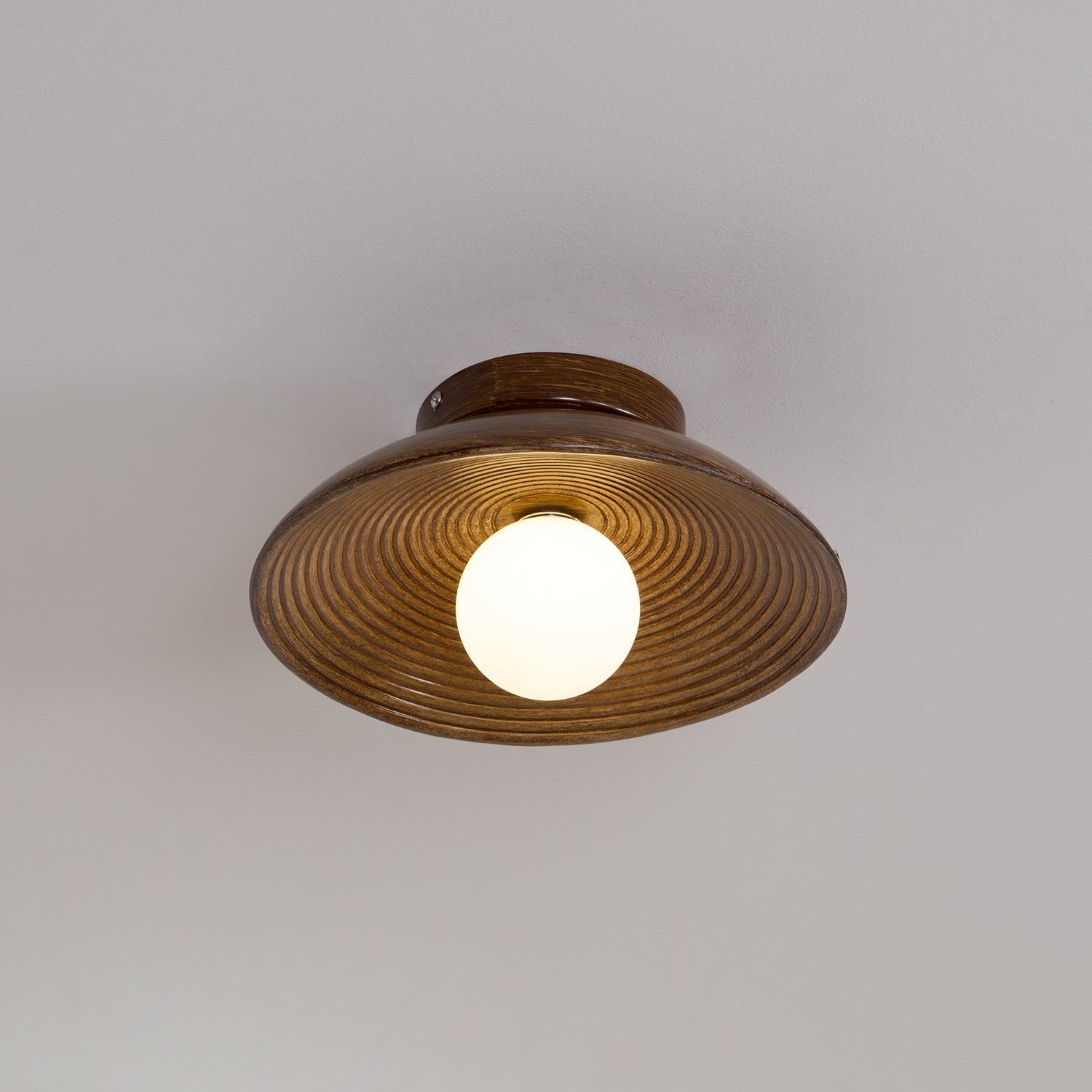 Deckenleuchte Rund Glas 27 cm, LED Flach Dimmbar für Wand & Decke