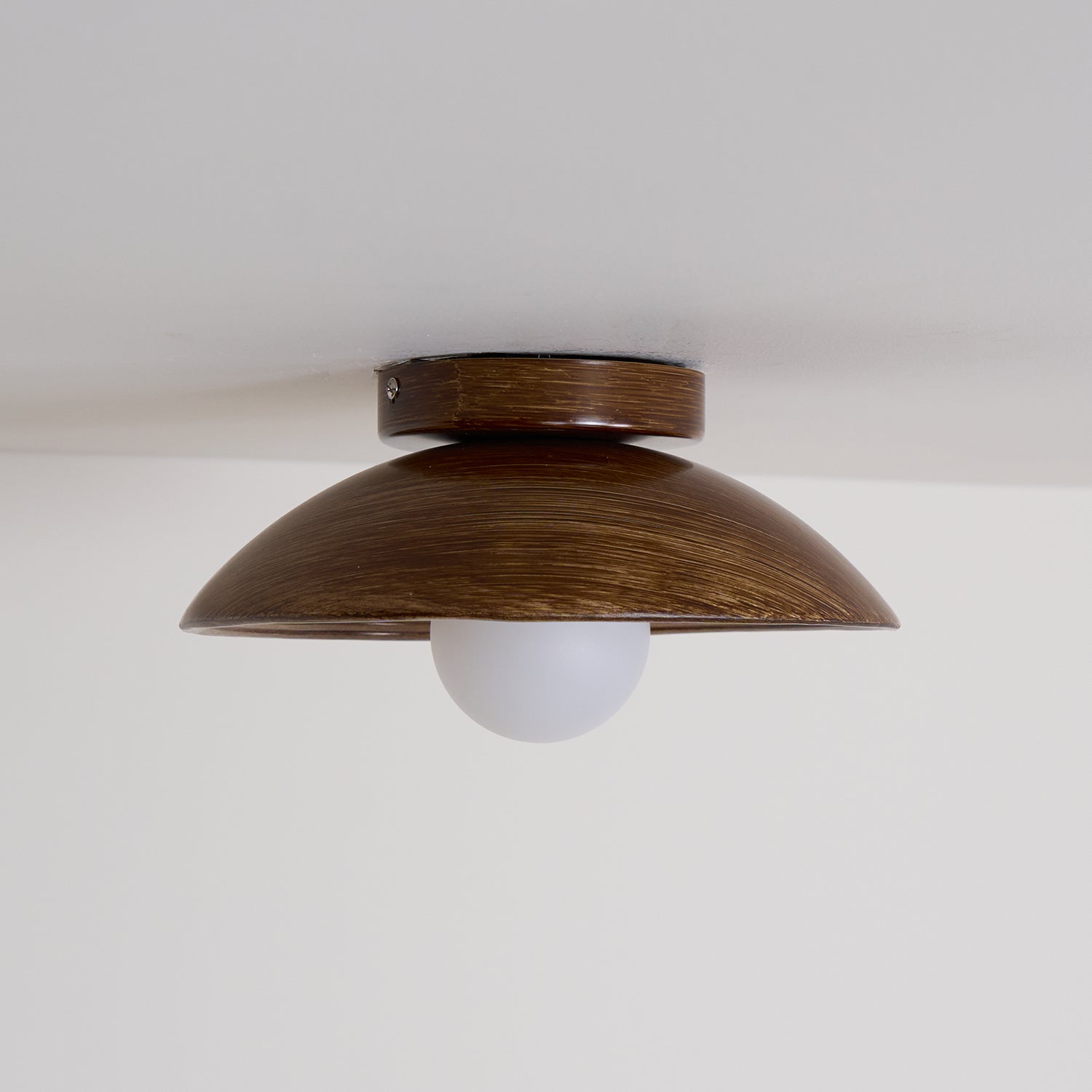 Deckenleuchte Rund Glas 27 cm, LED Flach Dimmbar für Wand & Decke