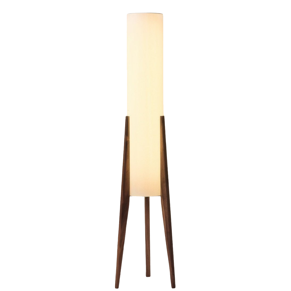 Walnuss Stehlampe Massivholz, Holz Stehlampe mit Stoffschirm
