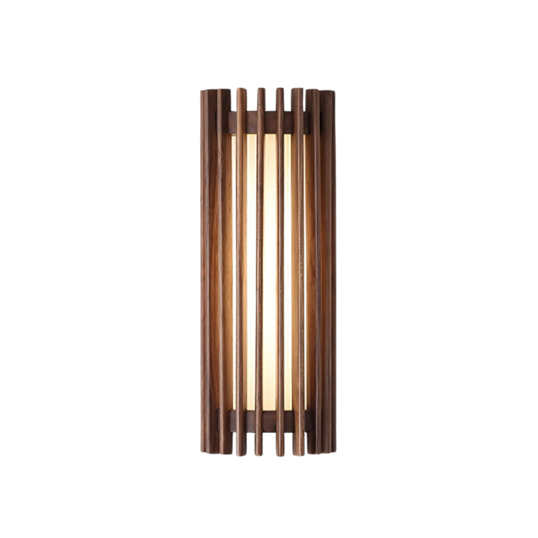 LED Wandleuchte Holz Walnuss Linear, Moderne Wandlampe 40 cm