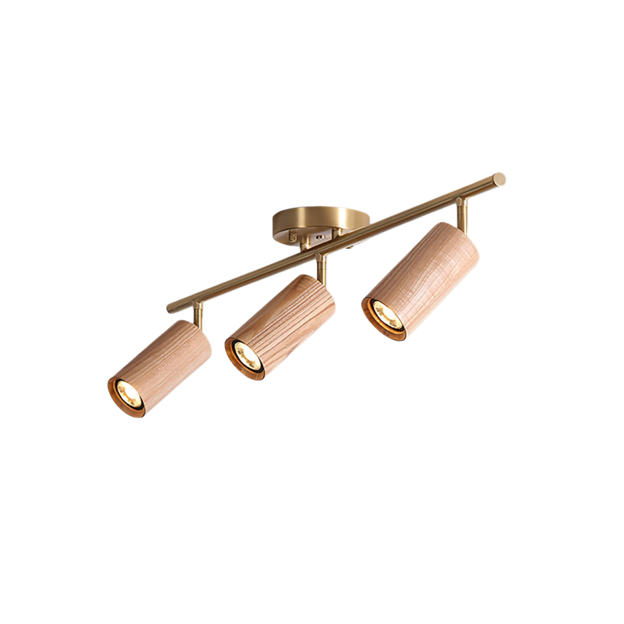 LED Deckenstrahler Schienensystem Holz, Deckenleuchte Verstellbar 1-4 Flammig