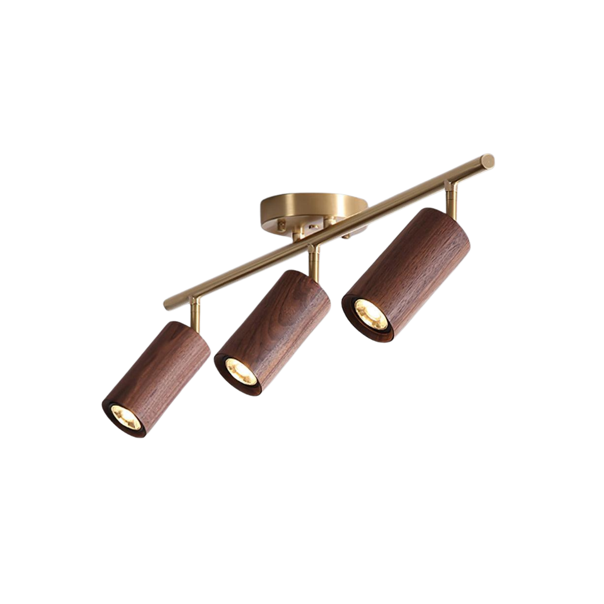 LED Deckenstrahler Schienensystem Holz, Deckenleuchte Verstellbar 1-4 Flammig