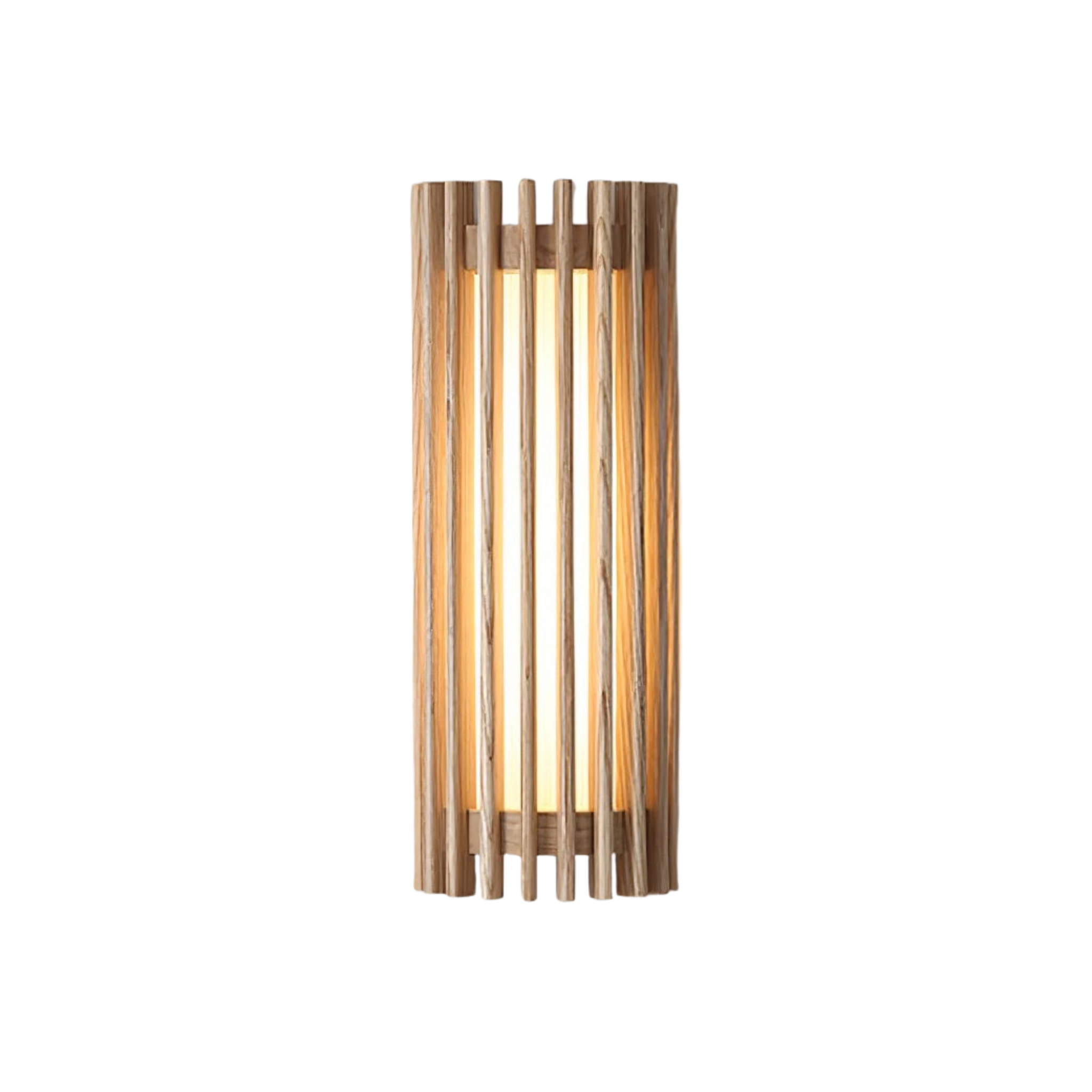LED Wandleuchte Holz Walnuss Linear, Moderne Wandlampe 40 cm