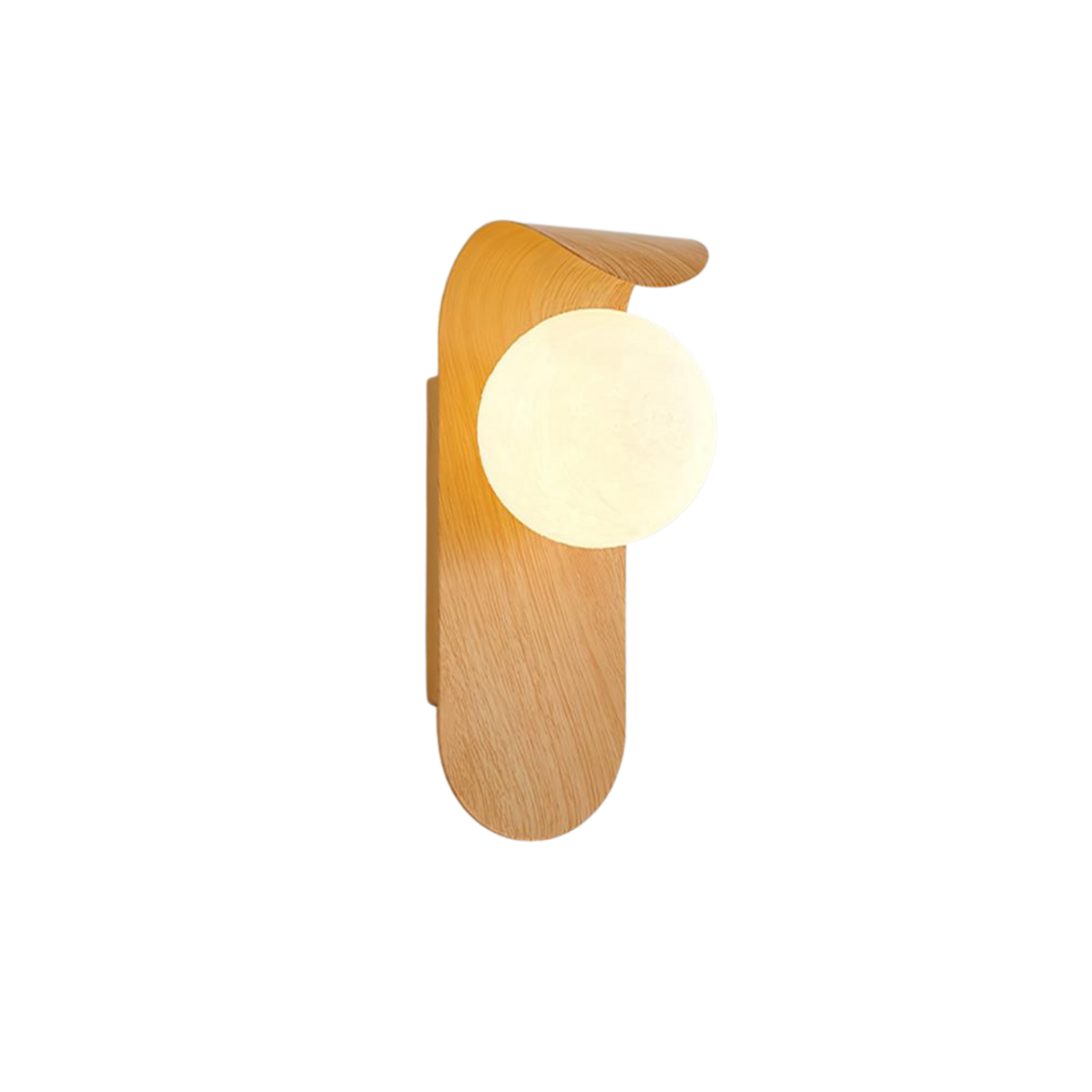 Wandleuchte Kugel Glas Holzoptik, LED Wandlampe G9 Modern