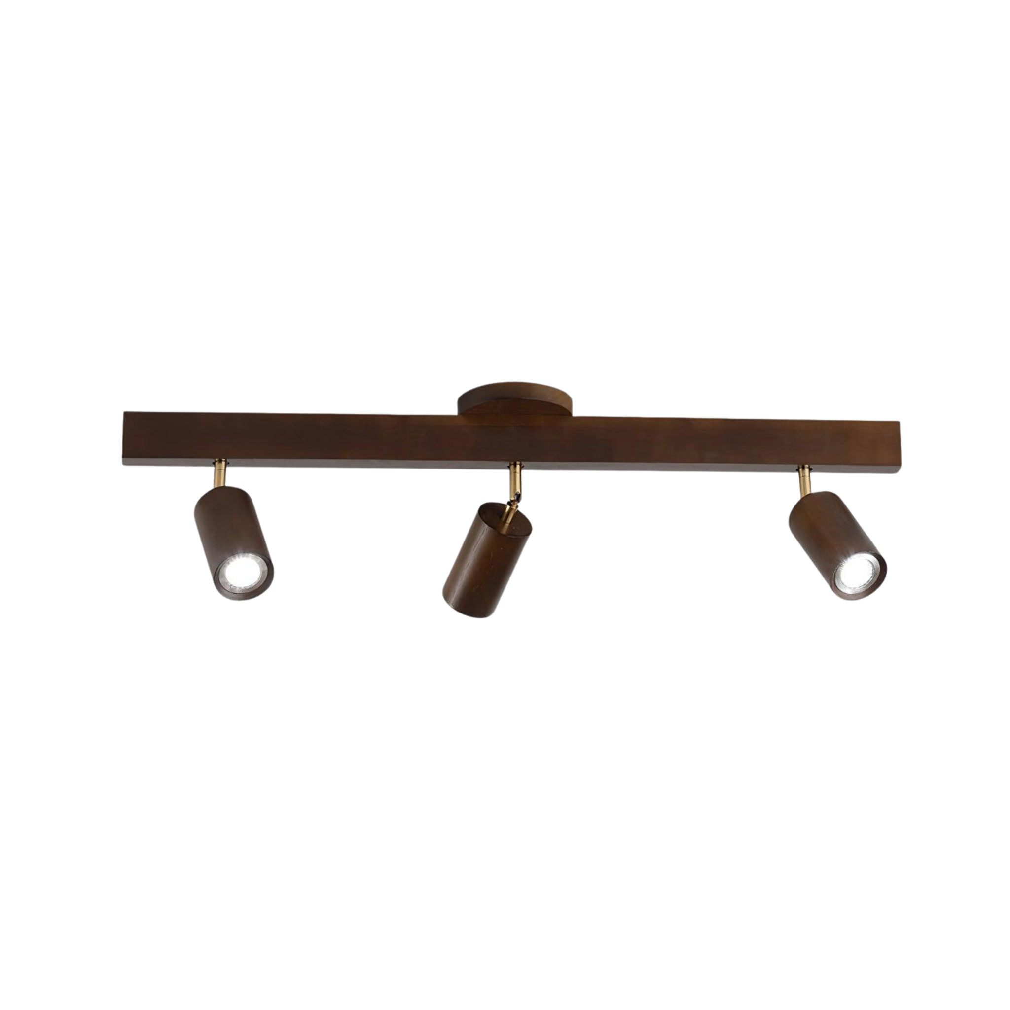 LED Schienenleuchte Holz Gold, Deckenstrahler Linear 42–120 cm