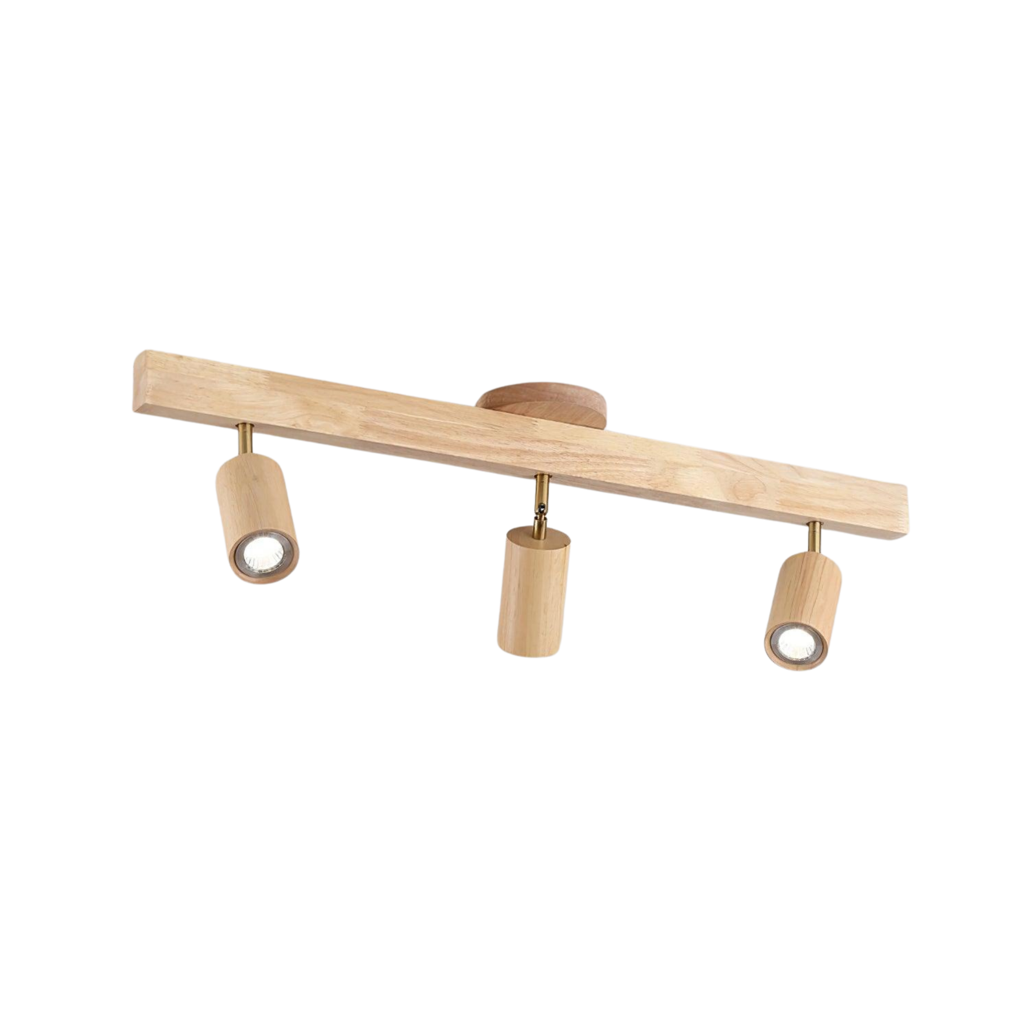 LED Schienenleuchte Holz Gold, Deckenstrahler Linear 42–120 cm