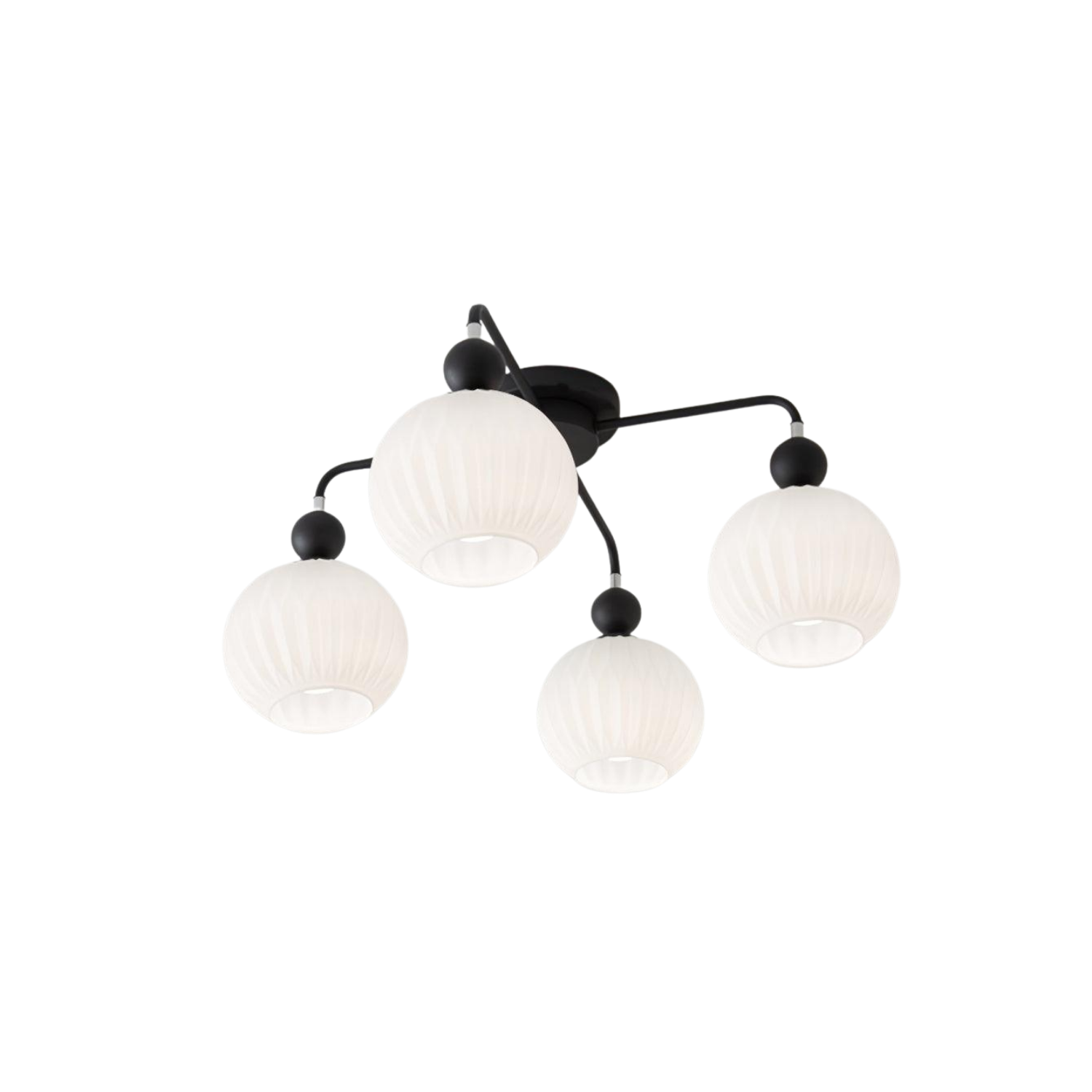 Deckenleuchte Glas Kugel Geriffelt, LED Deckenlampe Mehrflammig Modern