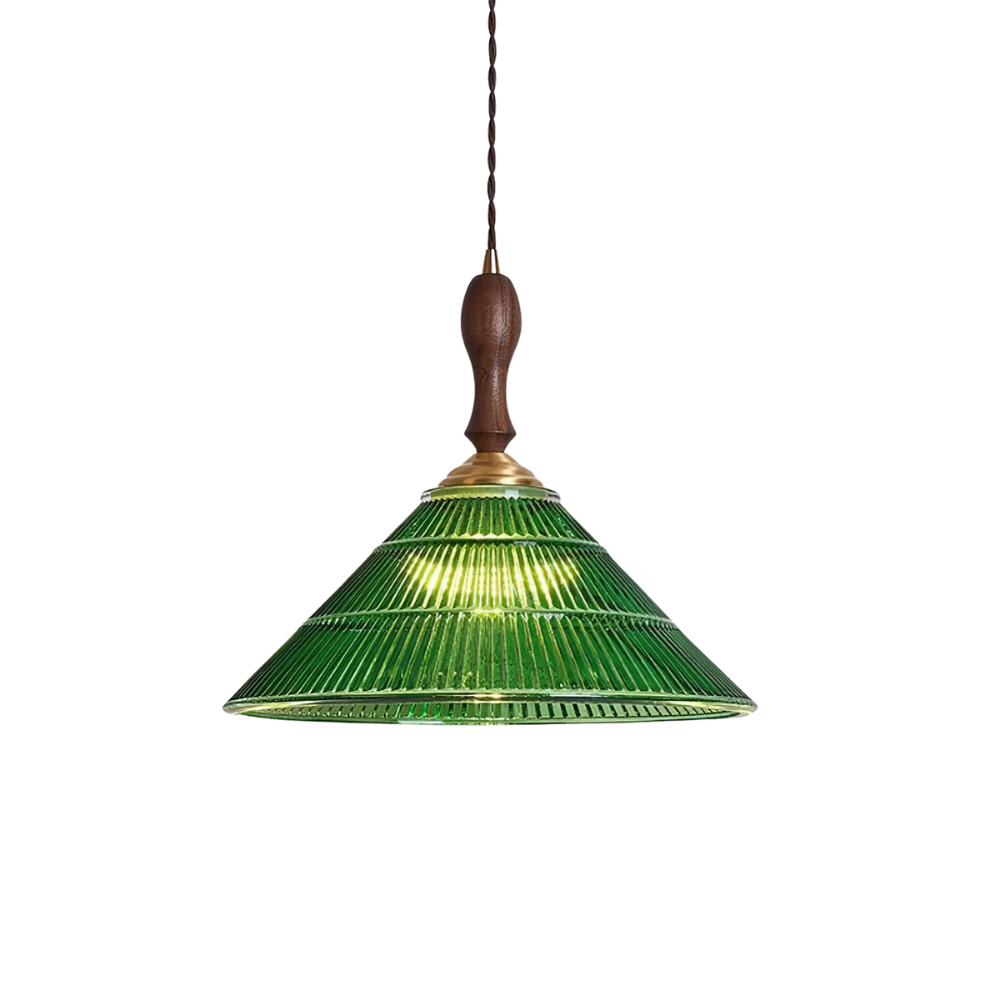Grüne Pendelleuchte Glas, Vintage Design Dimmbar