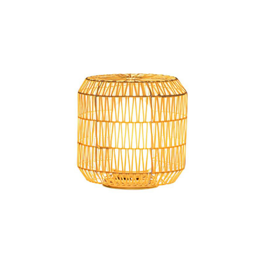 Rattan Outdoor Tischleuchte, Wetterfestes Boho Design Dimmbar