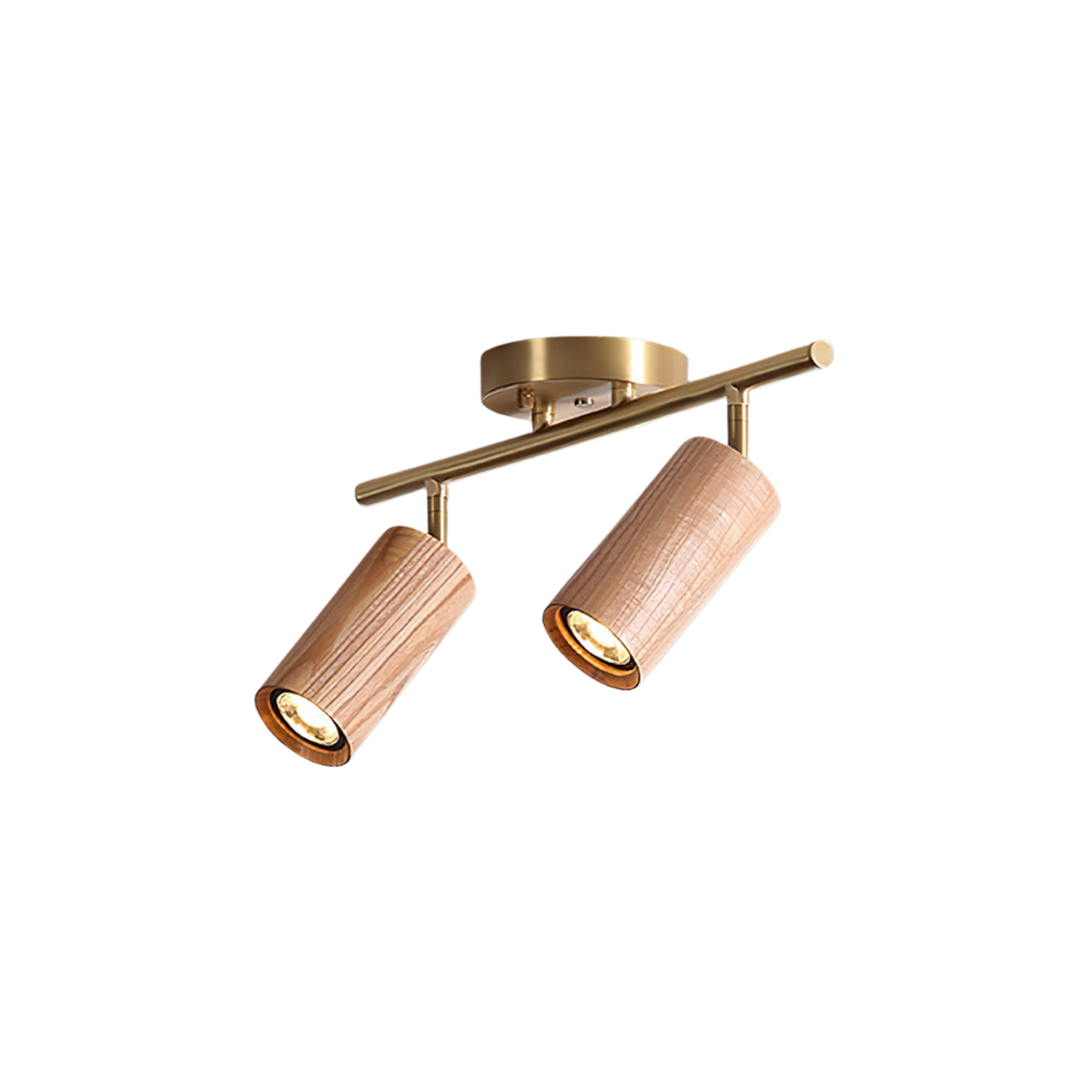 LED Deckenstrahler Schienensystem Holz, Deckenleuchte Verstellbar 1-4 Flammig