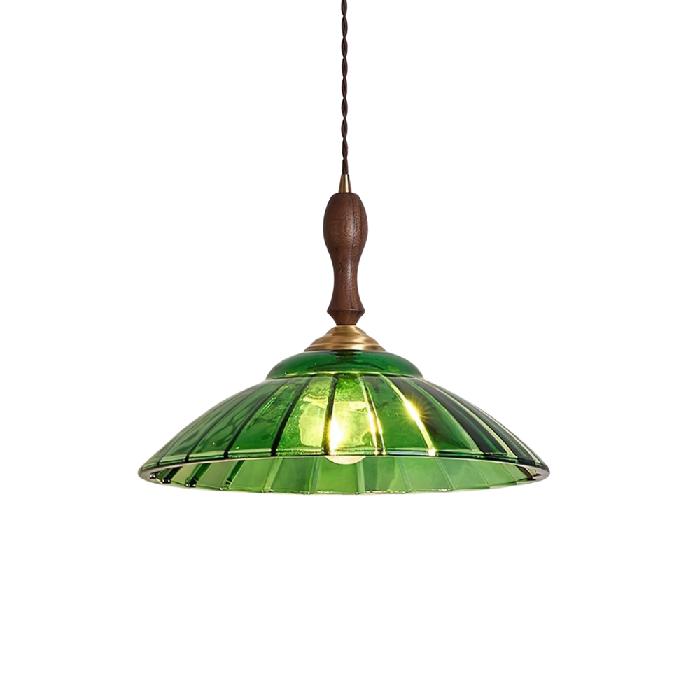 Grüne Pendelleuchte Glas, Vintage Design Dimmbar