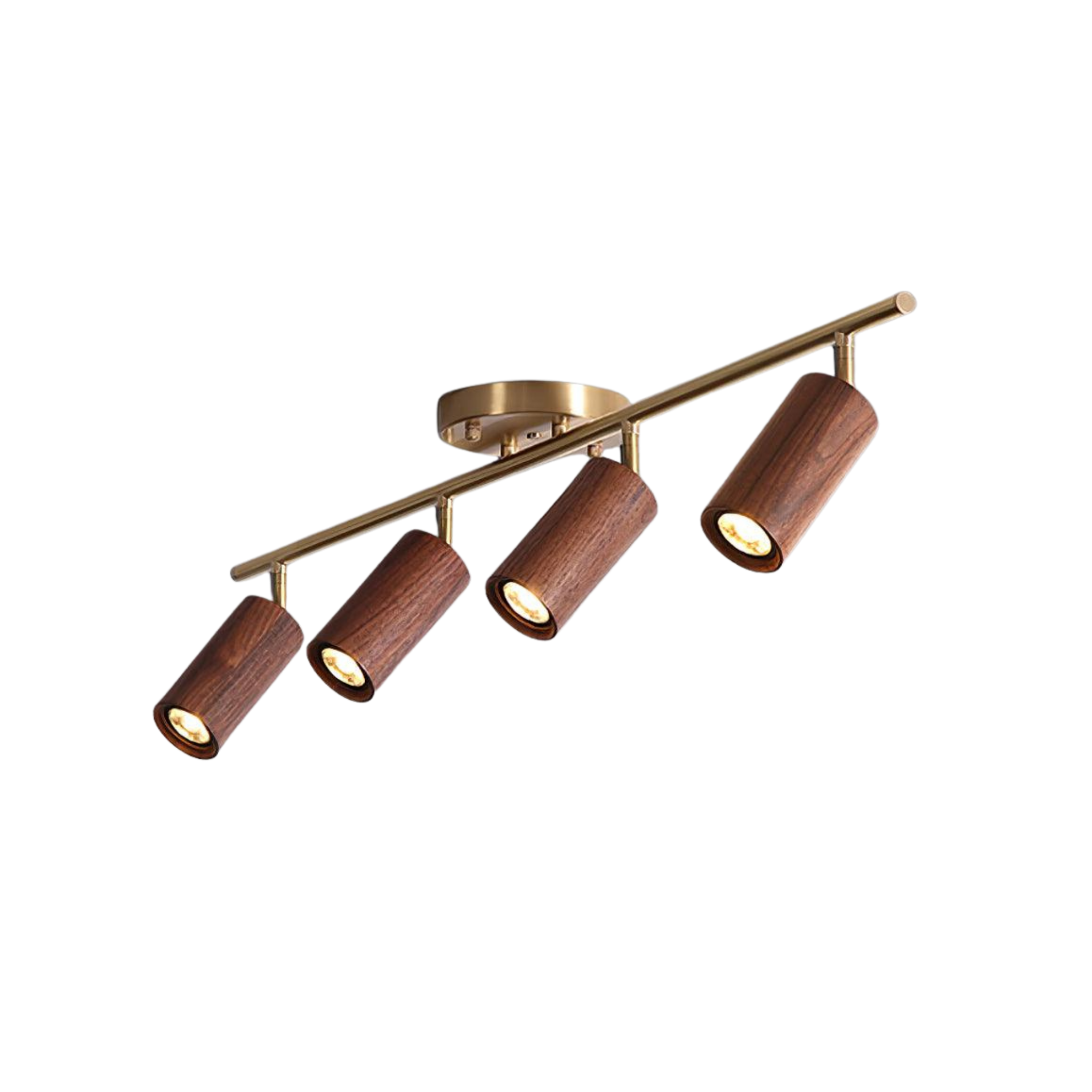 LED Deckenstrahler Schienensystem Holz, Deckenleuchte Verstellbar 1-4 Flammig
