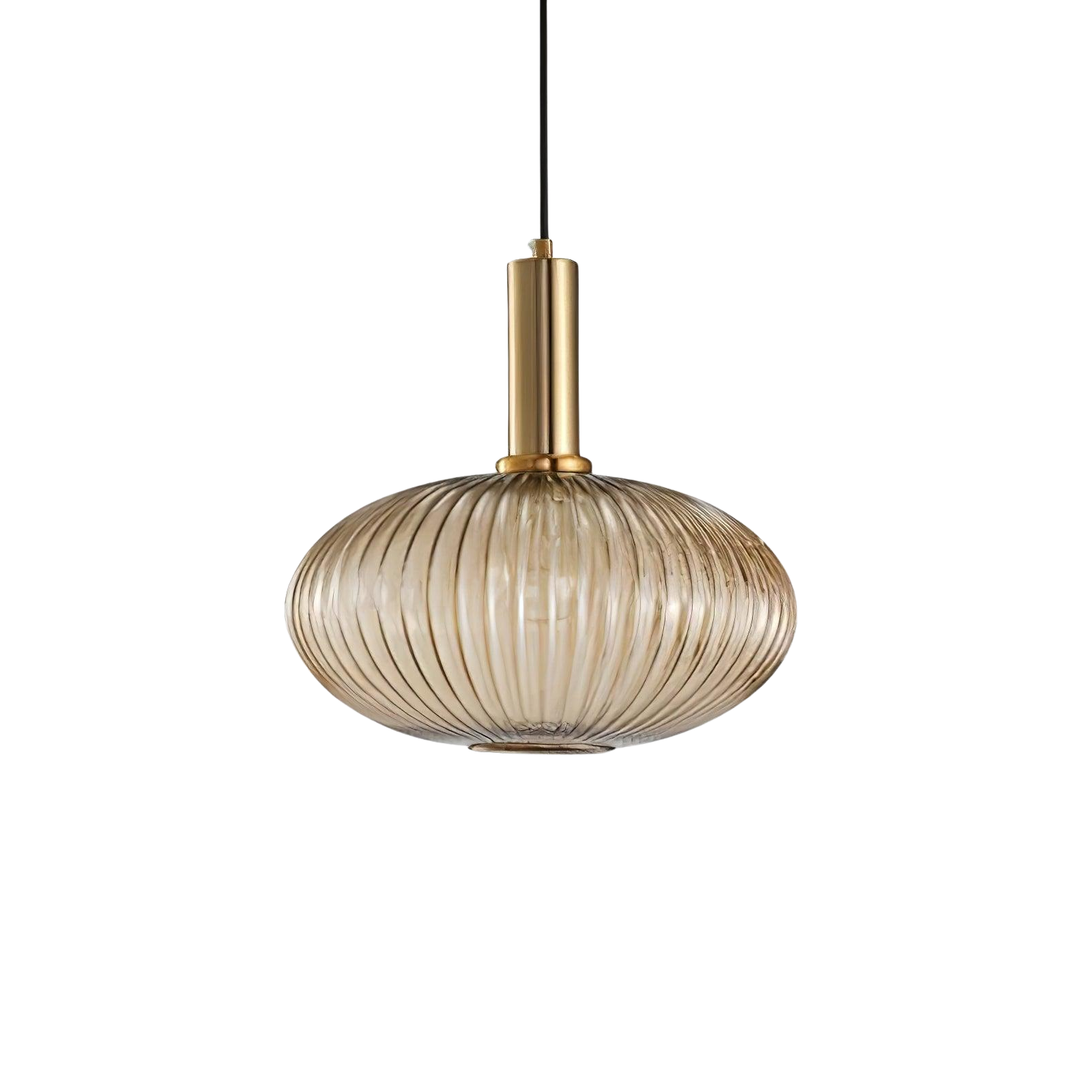Pendelleuchte Glas Geriffelt, Vintage Design Dimmbar E27
