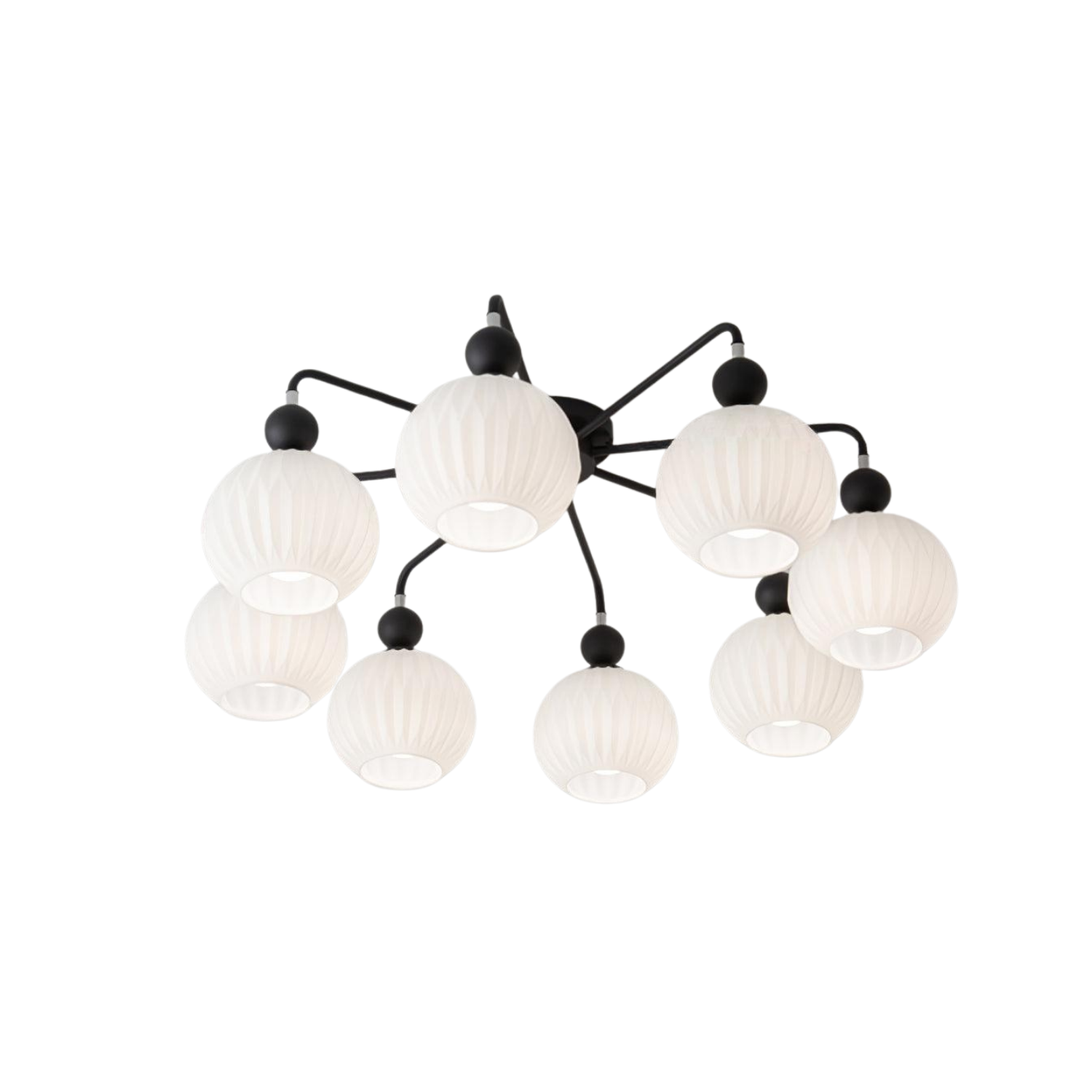 Deckenleuchte Glas Kugel Geriffelt, LED Deckenlampe Mehrflammig Modern