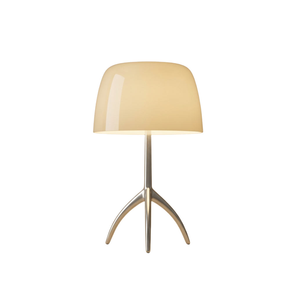 Dreibein Tischlampe Glas, Italienisches Design Skandinavischer Stil