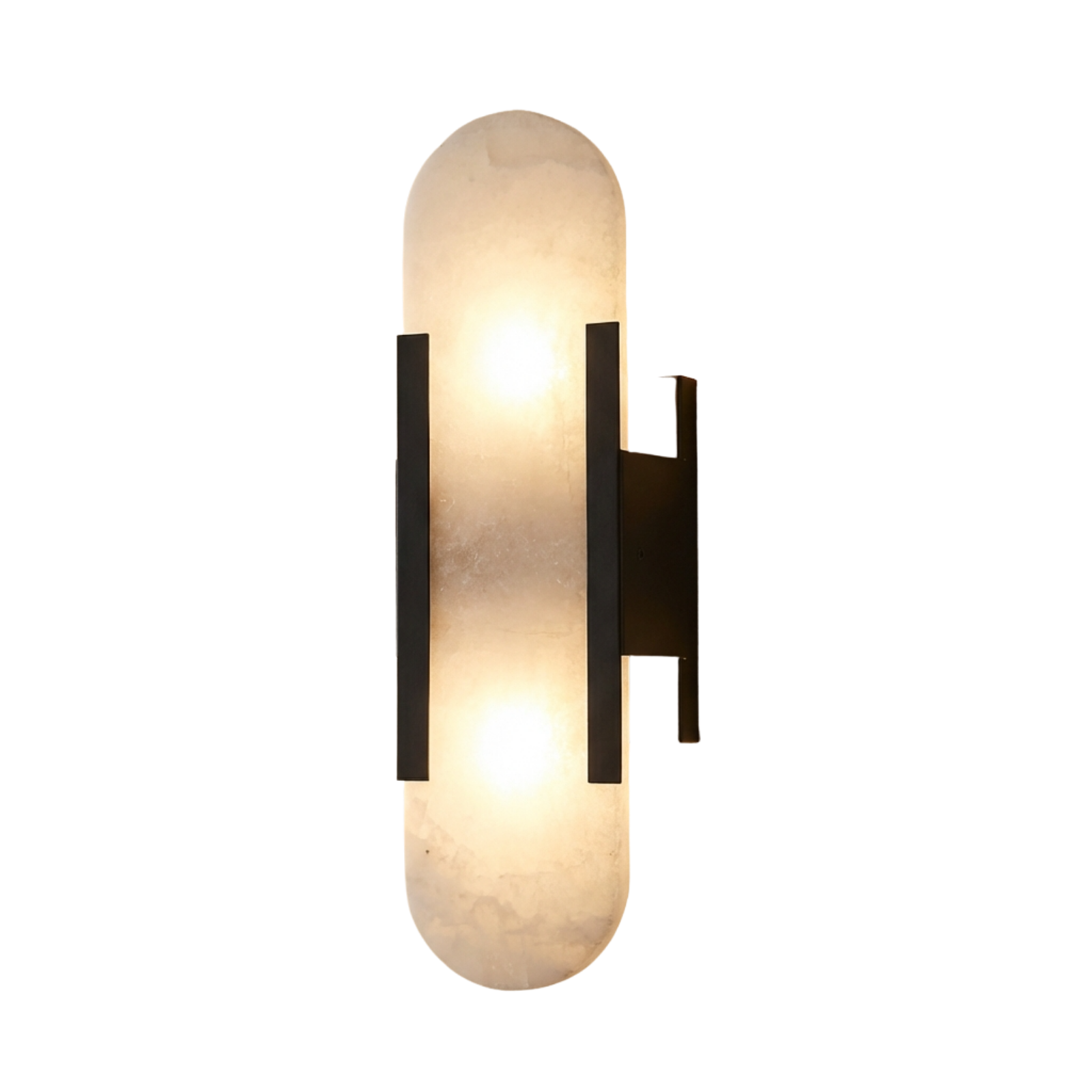Alabaster Wandleuchte Messing, Handgefertigtes Design Warmweiß