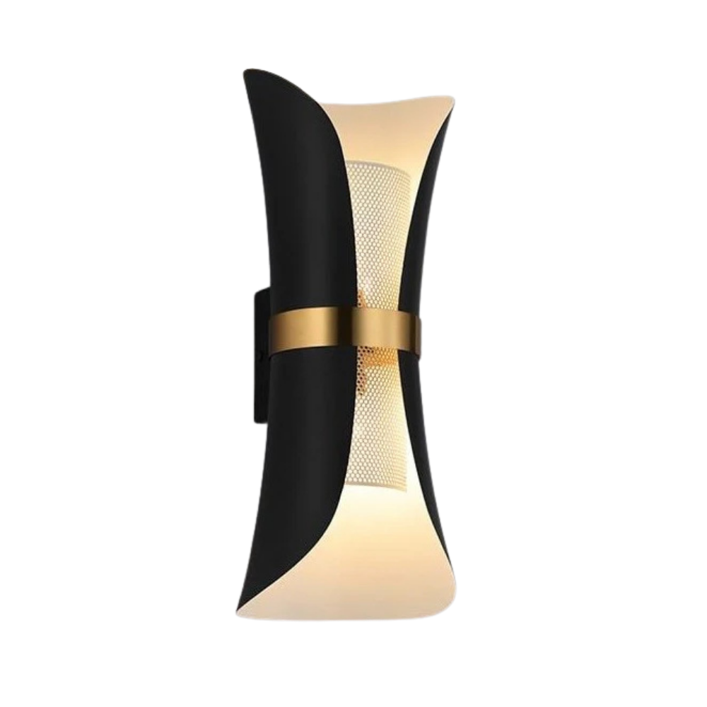 LED Wandleuchte Up Down 2-flammig, Wandlampe schwarz gold